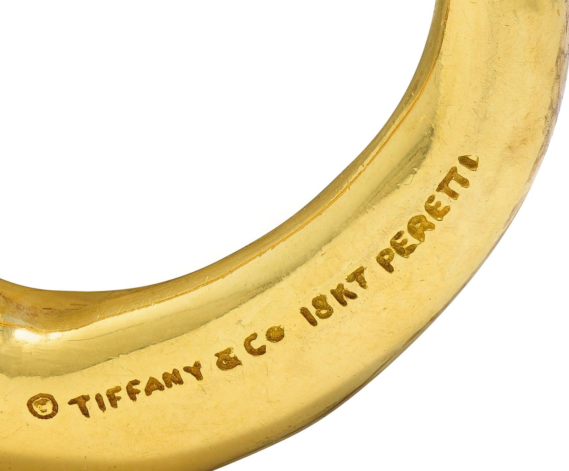 Elsa Peretti Tiffany & Co. 1990er Jahre 18K Gelbgold Vintage Open Heart Anhänger Damen im Angebot