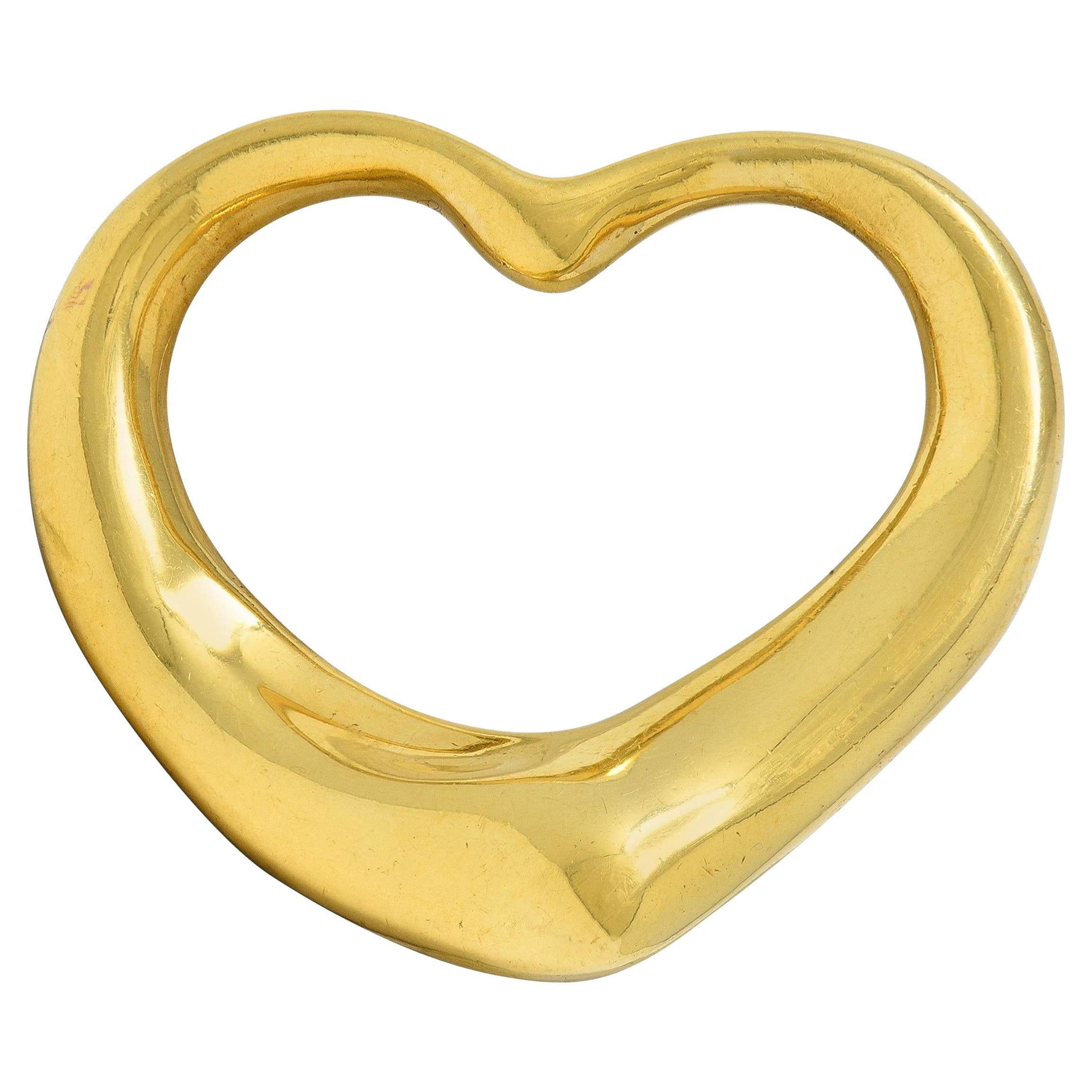 Elsa Peretti for Tiffany 
Co. 1990
s Or jaune 18K Vintage Open Heart Pendentif