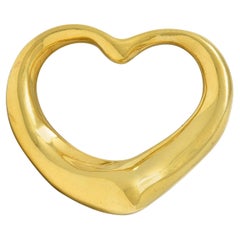Elsa Peretti for Tiffany & Co. 1990's Or jaune 18K Vintage Open Heart Pendentif