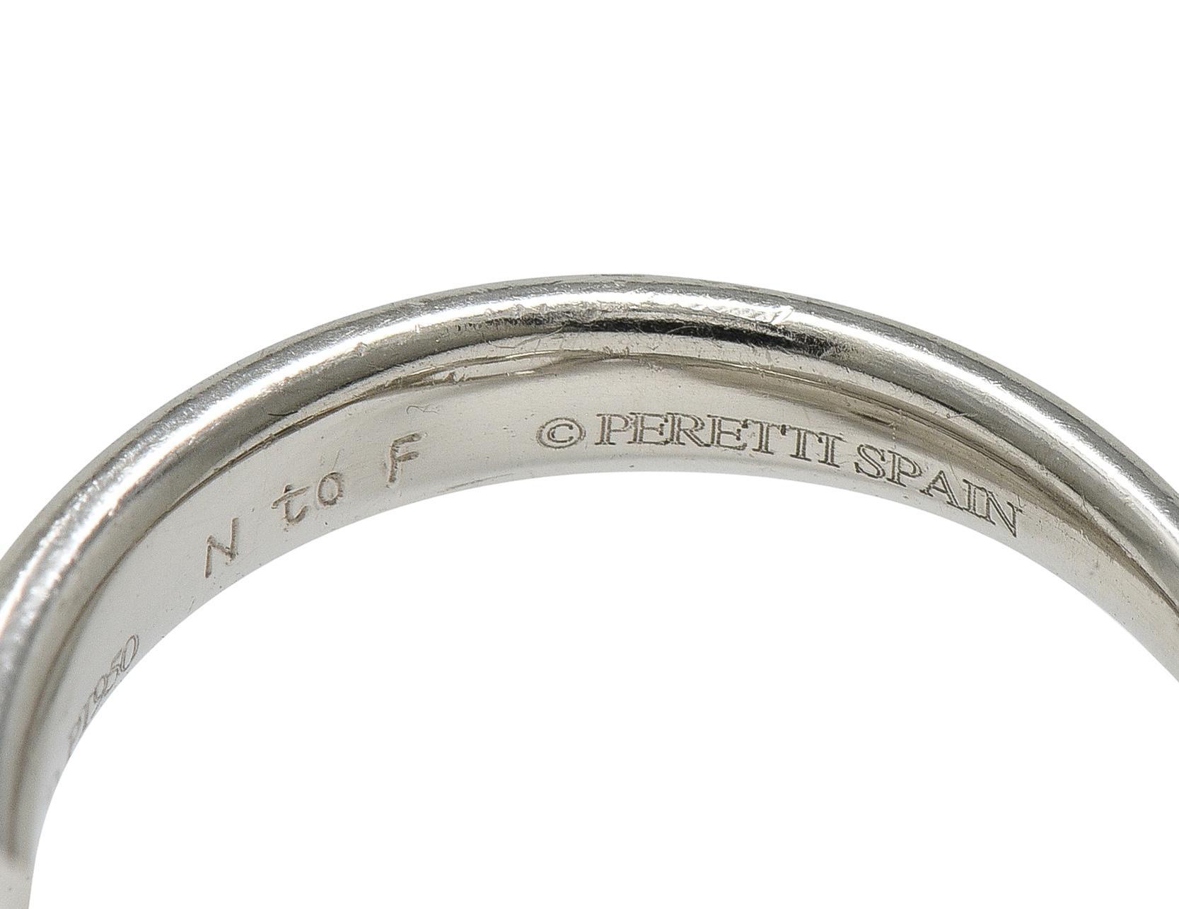 Elsa Peretti for Tiffany & Co. anni '90 Anello a cuore aperto con diamante e platino in vendita 1