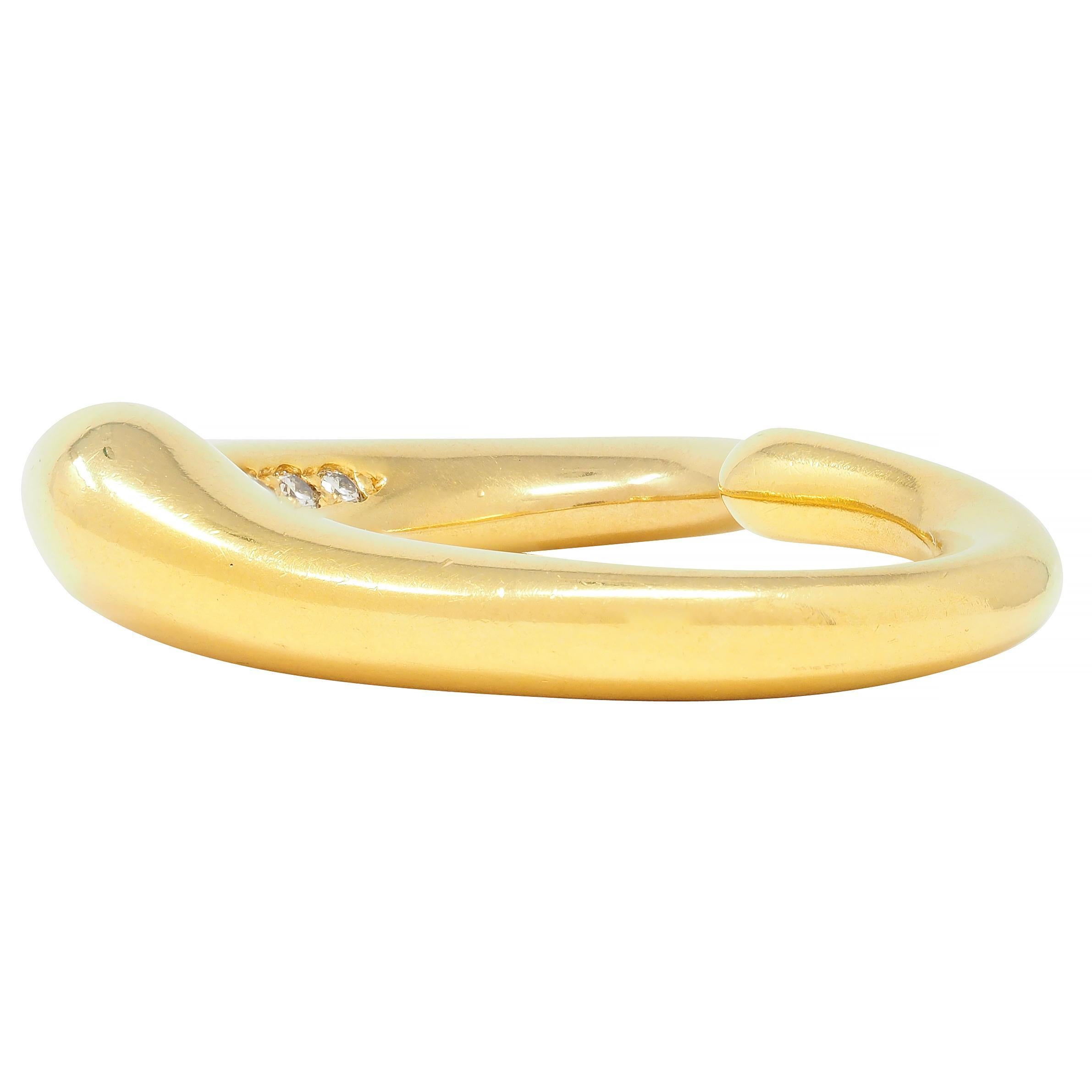 Colgante de corazón abierto Elsa Peretti Tiffany & Co. 2000 Diamante de oro amarillo de 18 quilates en venta 3