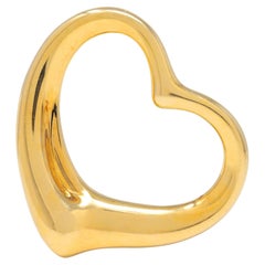 Elsa Peretti Tiffany & Co. 2000's 18 Karat Yellow Gold Large Open Heart Pendant