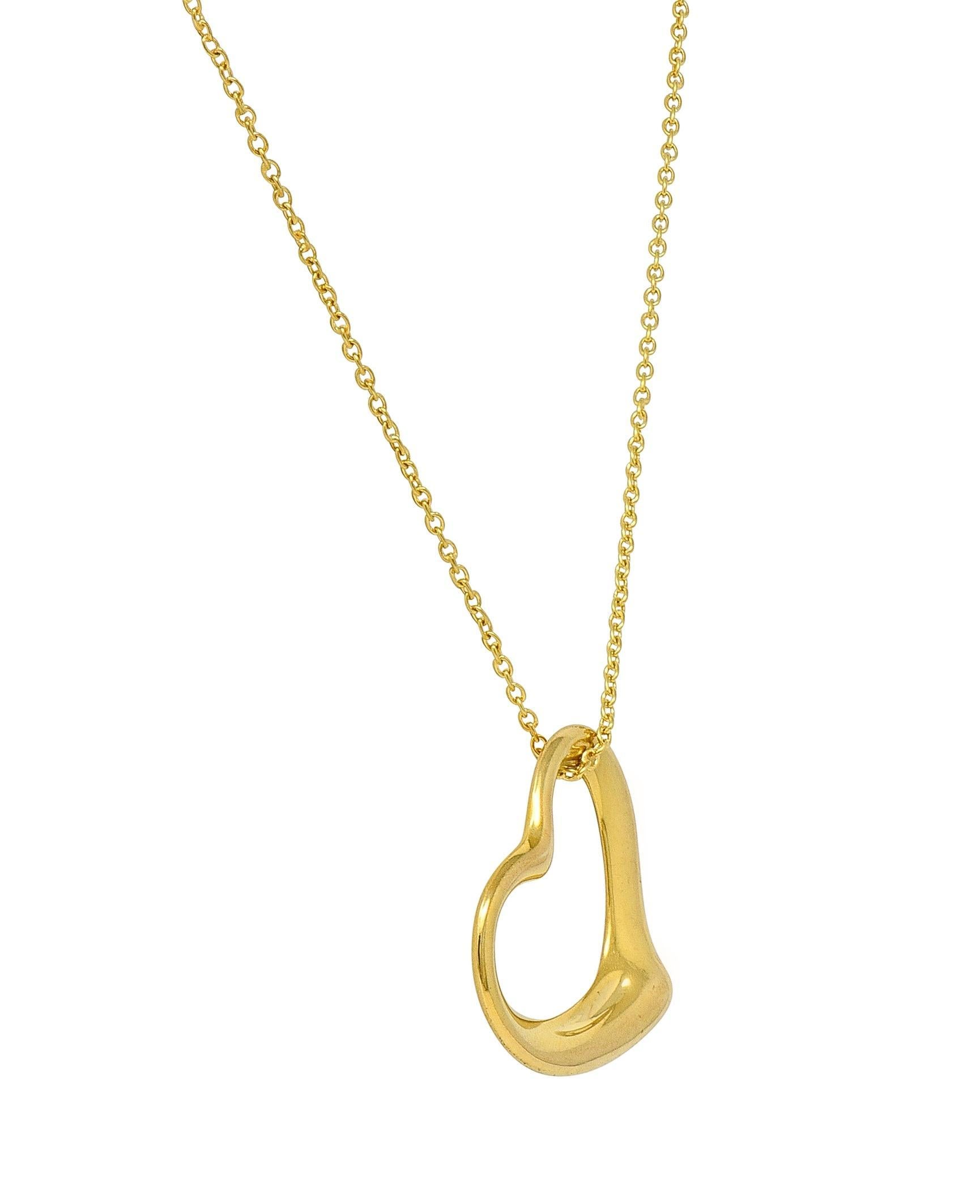 Elsa Peretti pour Tiffany & Co. 2000 Collier à pendentif en forme de cœur ouvert en or 18K en vente 1