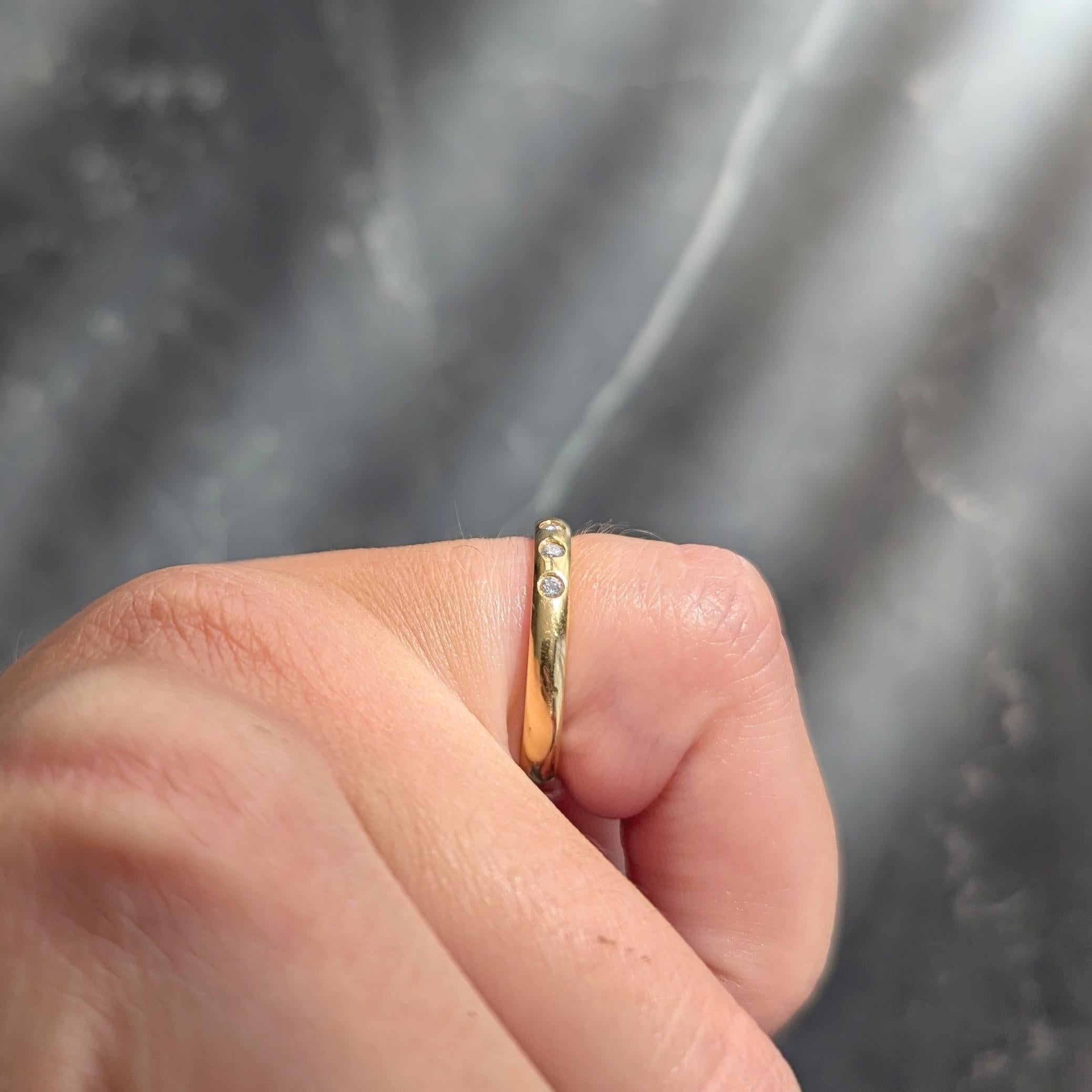 Elsa Peretti for Tiffany & Co. 2000 Anello a fascia con diamanti in oro giallo 18K in vendita 5