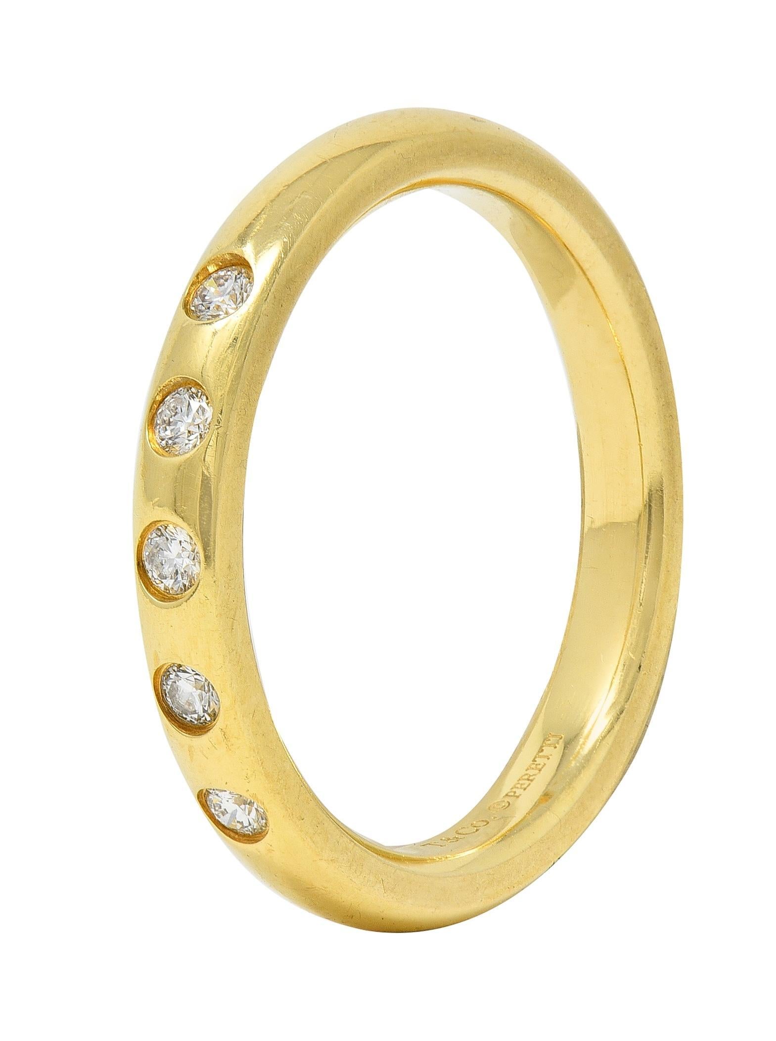 Contemporaneo Elsa Peretti for Tiffany & Co. 2000 Anello a fascia con diamanti in oro giallo 18K in vendita