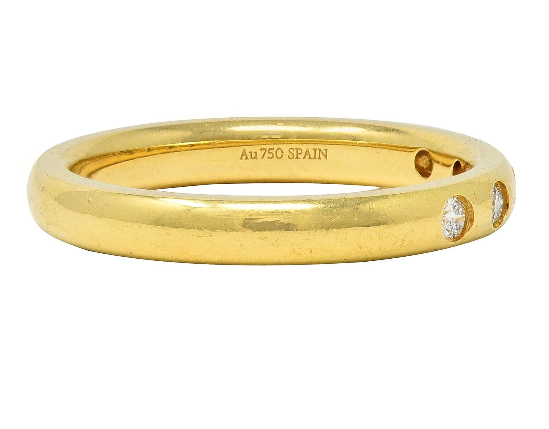 Taglio brillante Elsa Peretti for Tiffany & Co. 2000 Anello a fascia con diamanti in oro giallo 18K in vendita