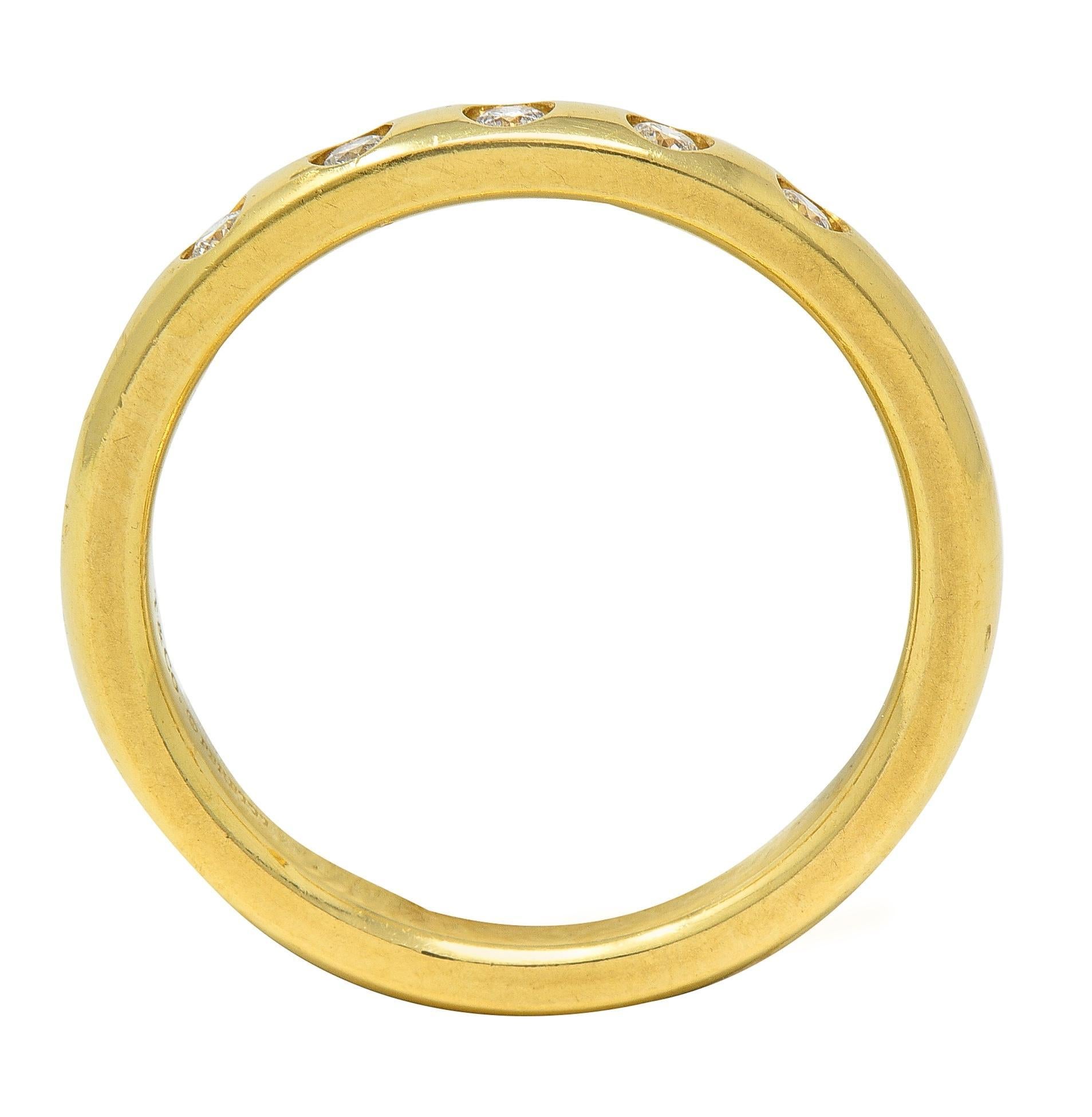 Elsa Peretti for Tiffany & Co. 2000 Anello a fascia con diamanti in oro giallo 18K in vendita 3