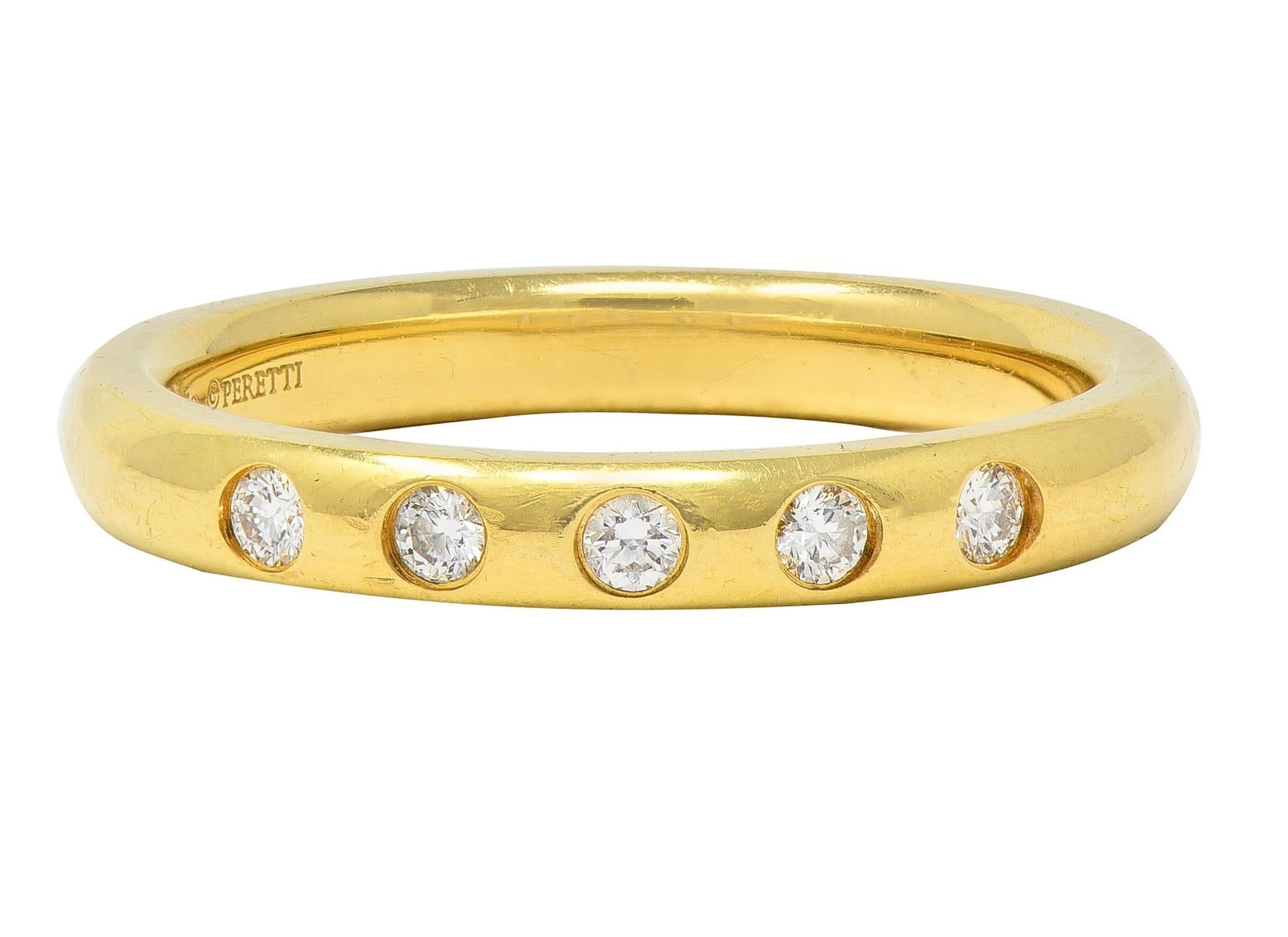 Elsa Peretti for Tiffany & Co. 2000 Anello a fascia con diamanti in oro giallo 18K in vendita