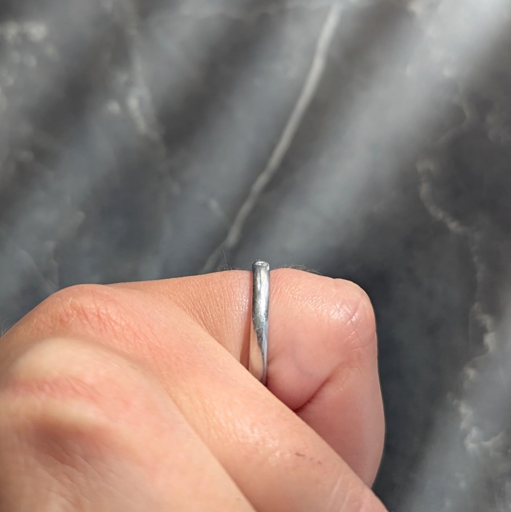 Anello Elsa Peretti for Tiffany & Co. 2000 con diamante e platino a filo in vendita 3