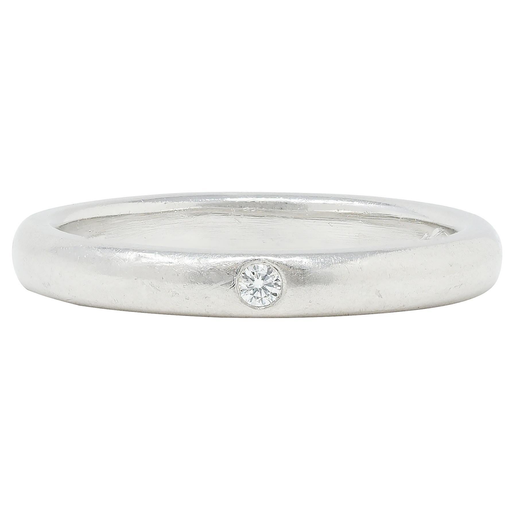 Anello Elsa Peretti for Tiffany & Co. 2000 con diamante e platino a filo in vendita