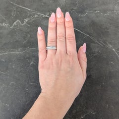 Elsa Peretti Tiffany & Co. 2000's Diamond Platinum Stacked Flush Set Band Ring