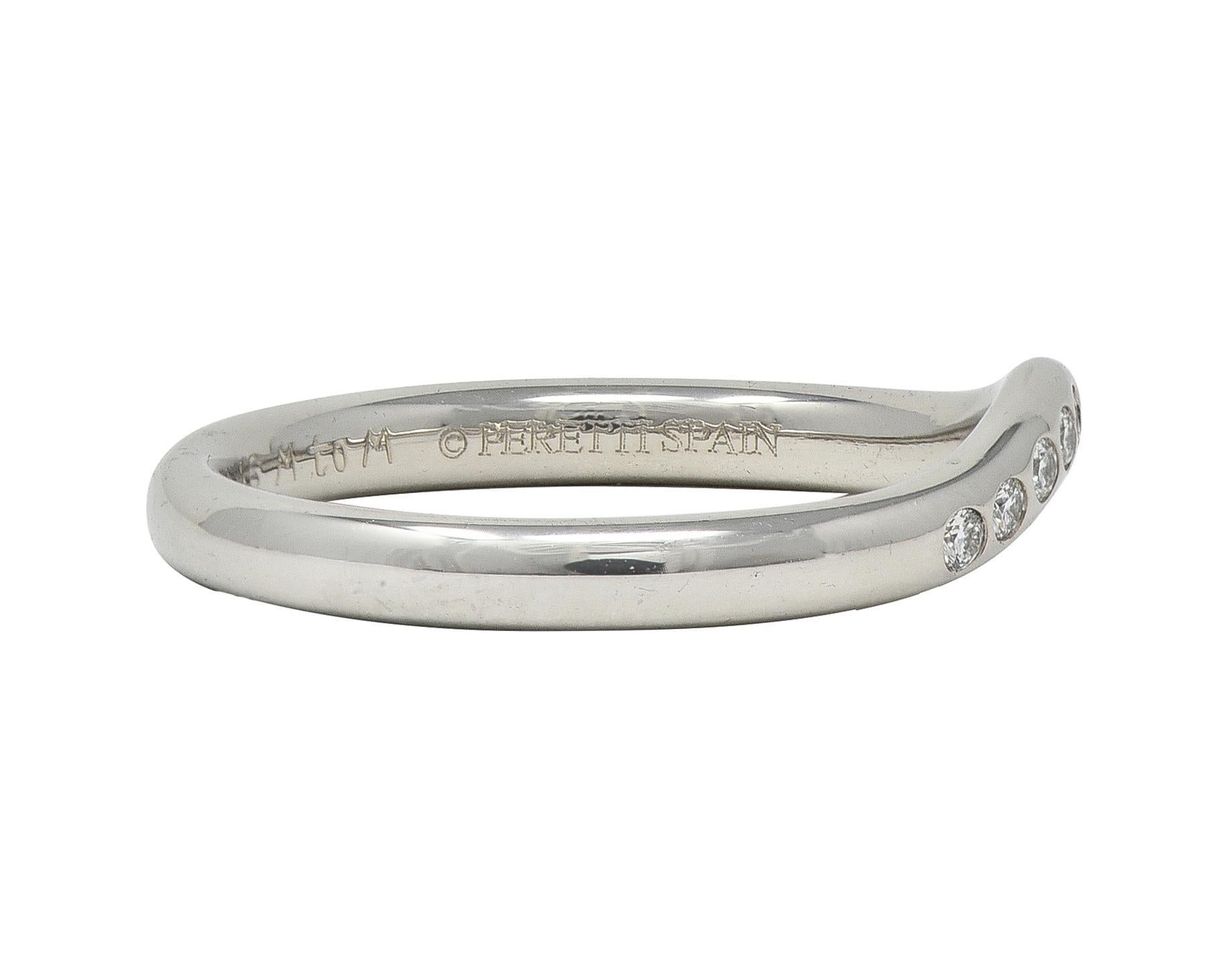 Alianza de boda Elsa Peretti Tiffany & Co. 2003 con contorno de platino y diamantes Corte brillante en venta