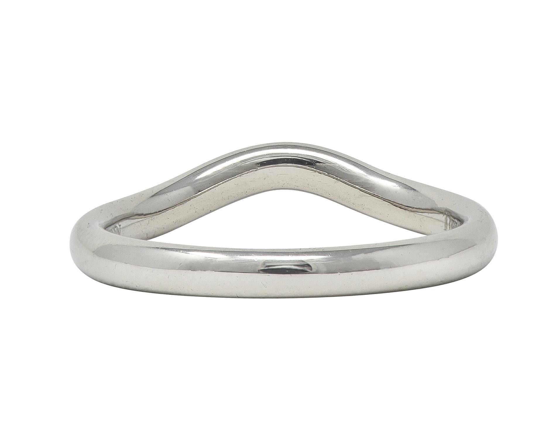 Alianza de boda Elsa Peretti Tiffany & Co. 2003 con contorno de platino y diamantes en Excelente estado para la venta en Philadelphia, PA