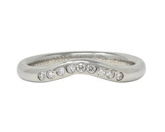 Alianza de boda Elsa Peretti Tiffany & Co. 2003 con contorno de platino y diamantes