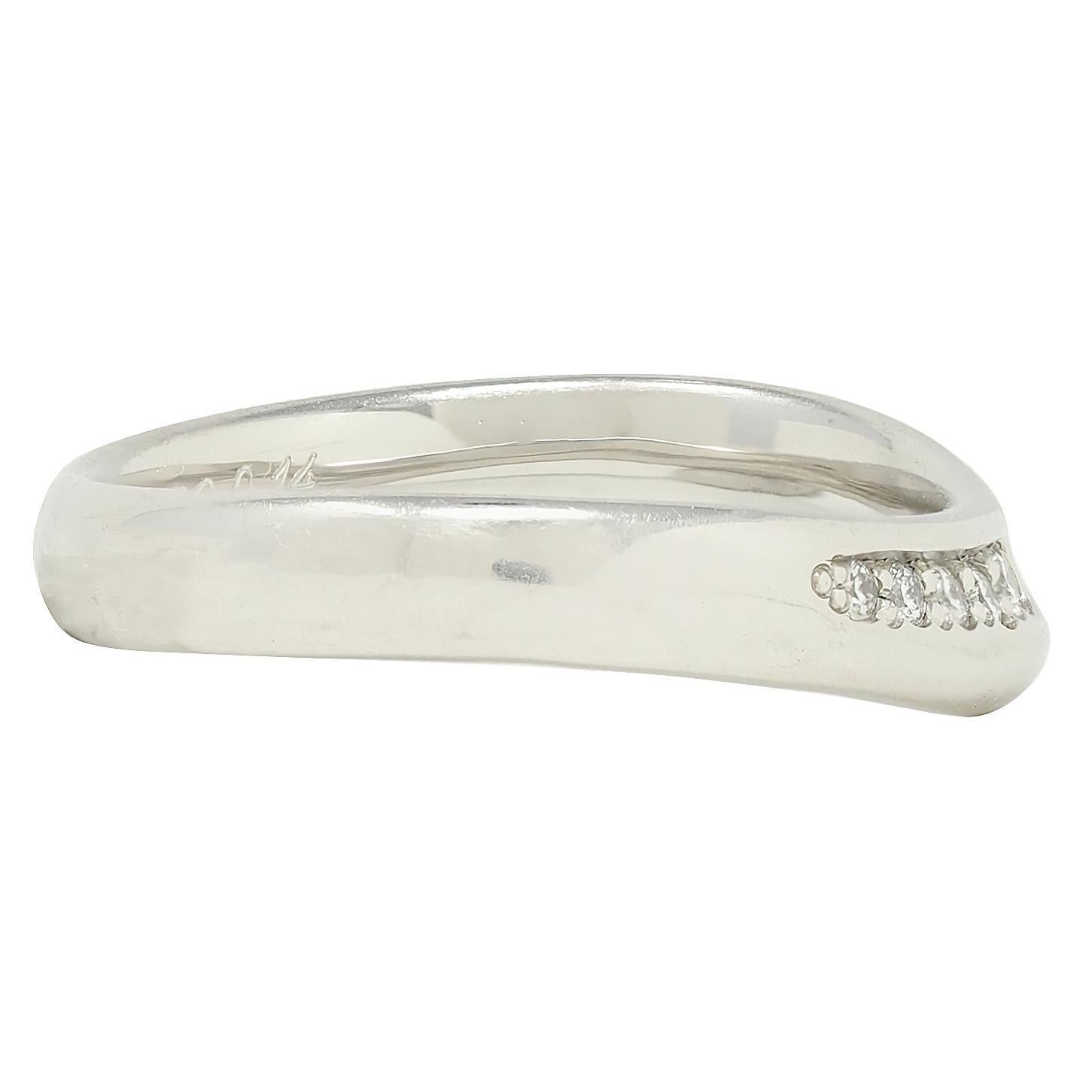 Elsa Peretti Tiffany & Co. 2020 Diamant Platin Contour Offener Herzring mit Contour (Zeitgenössisch) im Angebot
