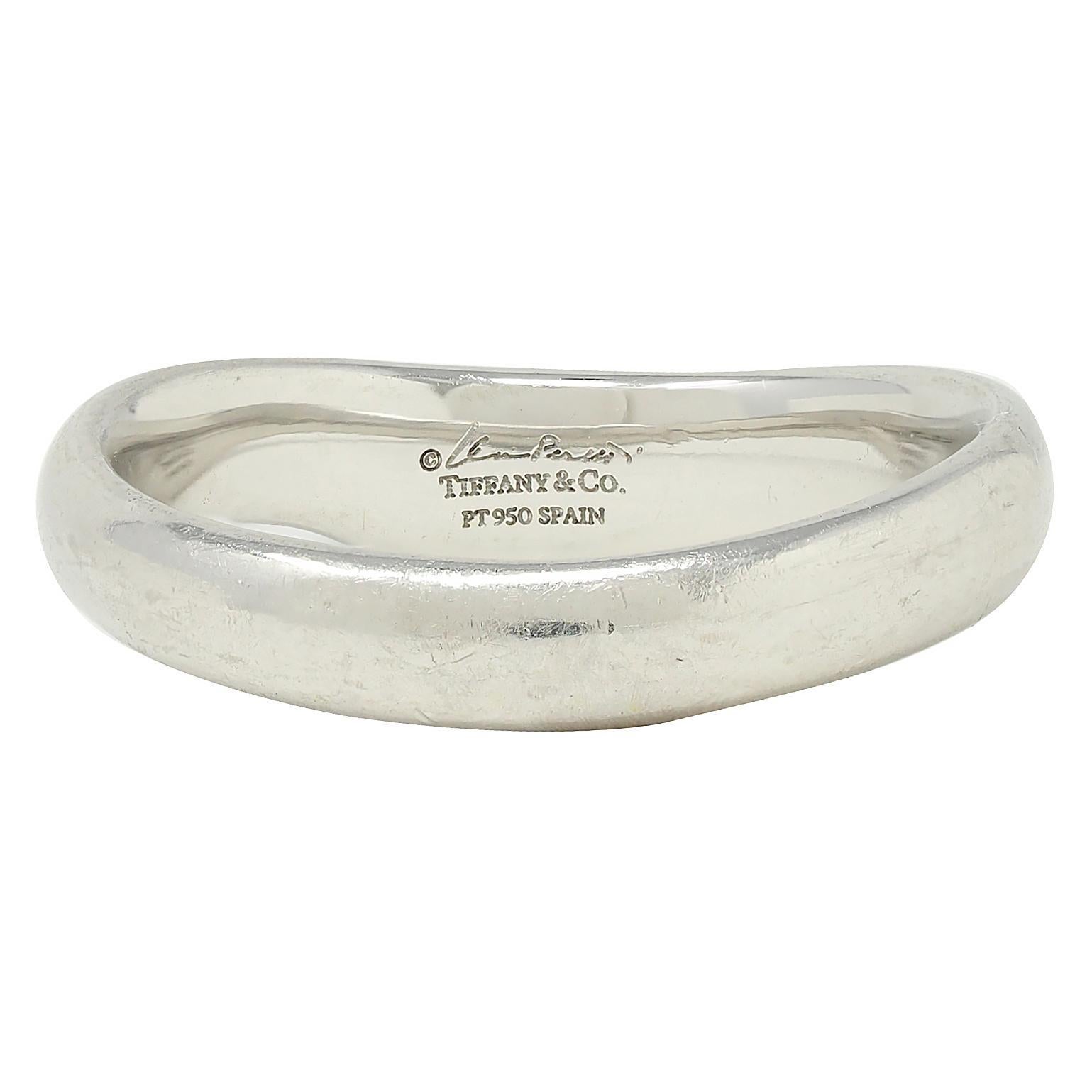 Elsa Peretti Tiffany & Co. 2020 Diamant Platin Contour Offener Herzring mit Contour (Brillantschliff) im Angebot