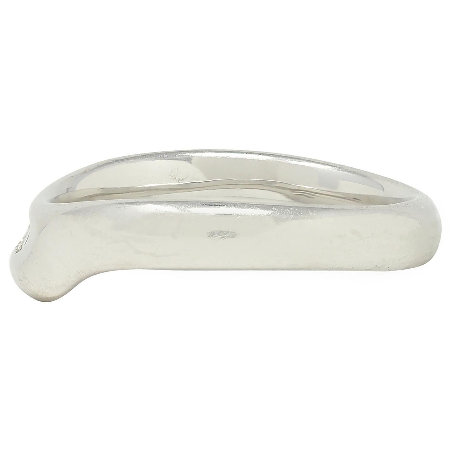 Elsa Peretti Tiffany & Co. 2020 Diamant Platin Contour Offener Herzring mit Contour im Zustand „Hervorragend“ im Angebot in Philadelphia, PA