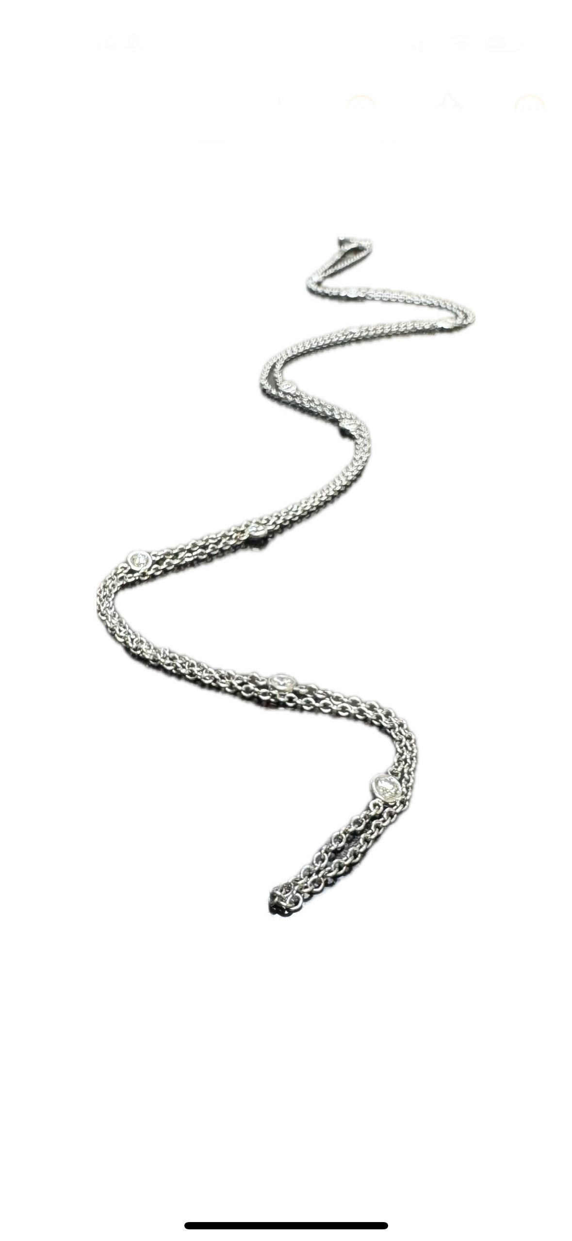 Taglio brillante Elsa Peretti for Tiffany & Co. 30 Inch Diamonds By the Yard Collana in platino in vendita