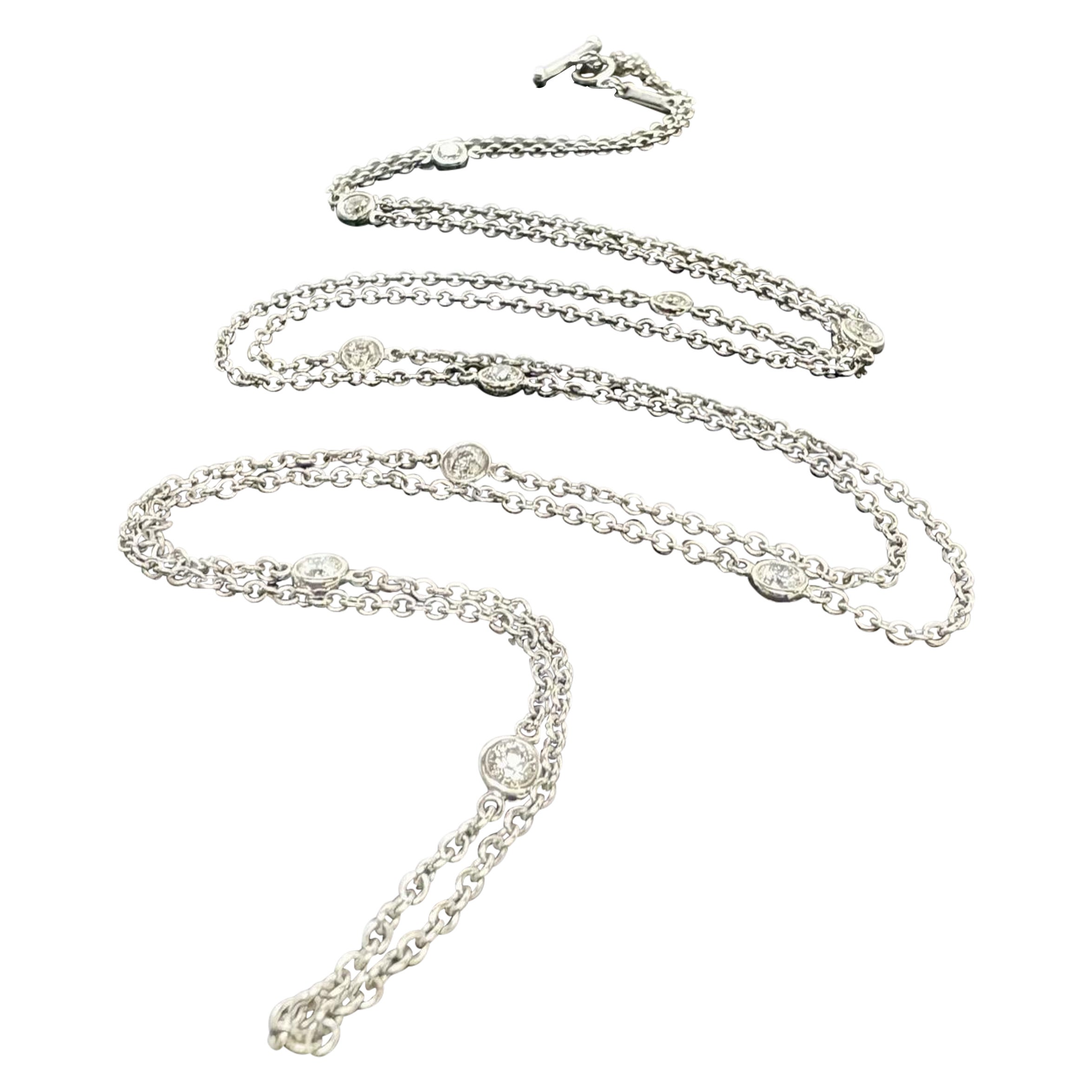 Elsa Peretti for Tiffany & Co. 30 Inch Diamonds By the Yard Collana in platino in vendita