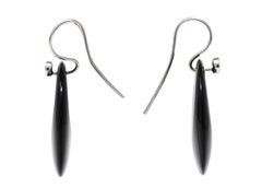 Elsa Peretti Tiffany & Co. Black Jade Diamond Platinum Touchstone Earrings