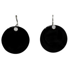 Elsa Peretti Tiffany & Co. Black Jade Diamond Platinum Touchstone Earrings