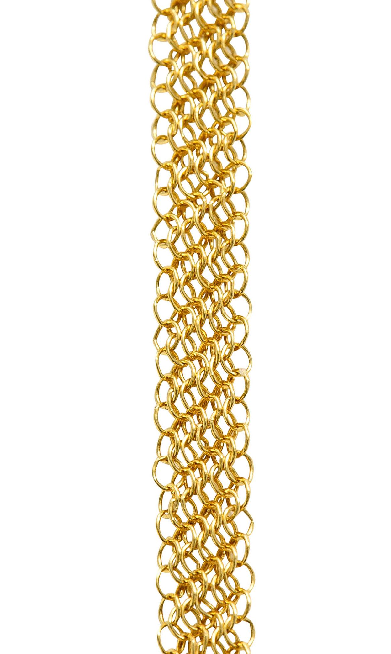 Round Cut Elsa Peretti Tiffany & Co. Black Nephrite Jade 18 Karat Gold Touchstone Necklace