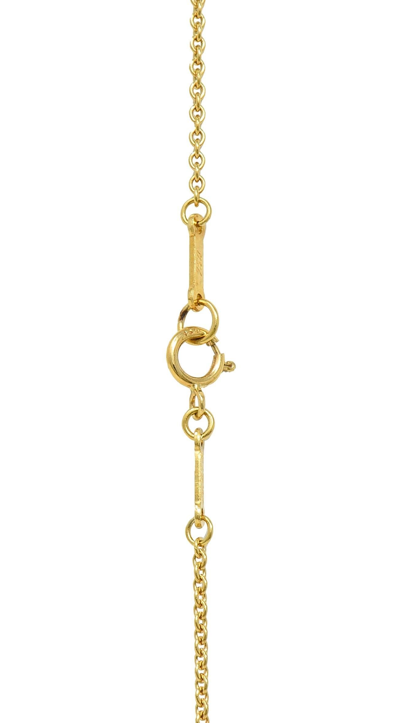 Elsa Peretti Tiffany & Co. Diamond 18 Karat Gold Open Heart Pendant Necklace For Sale 1