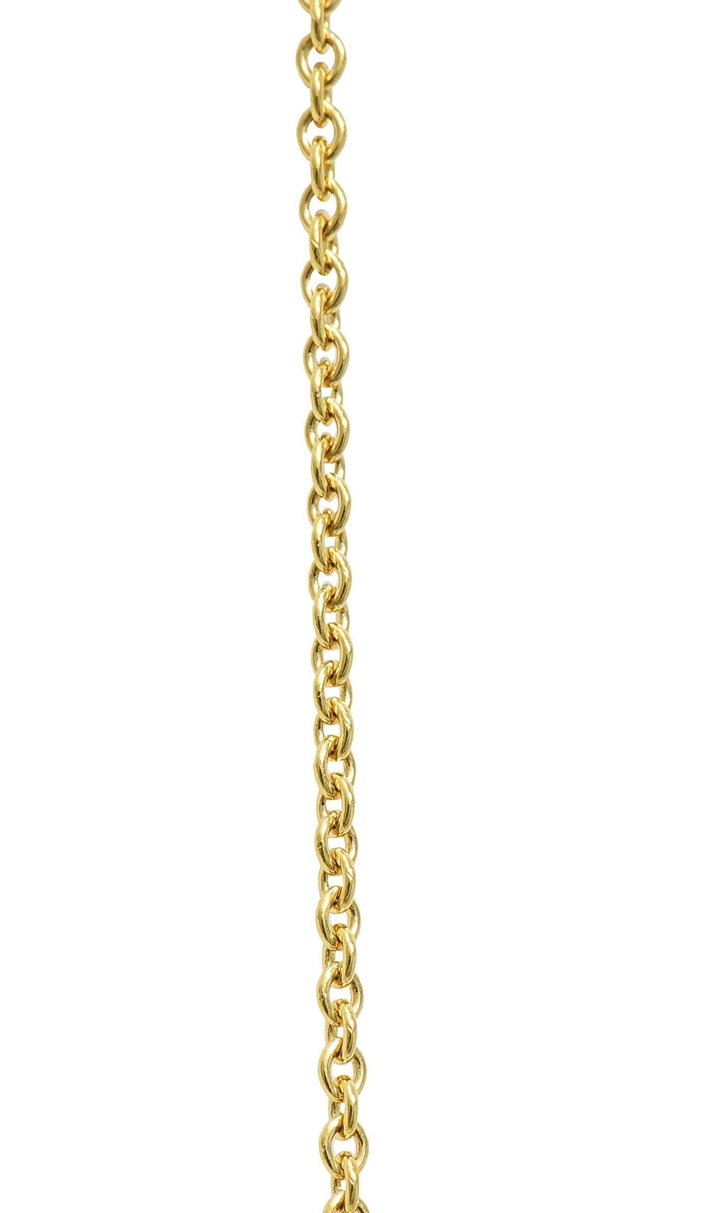 Elsa Peretti Tiffany & Co. Diamond 18 Karat Gold Open Heart Pendant Necklace For Sale 2