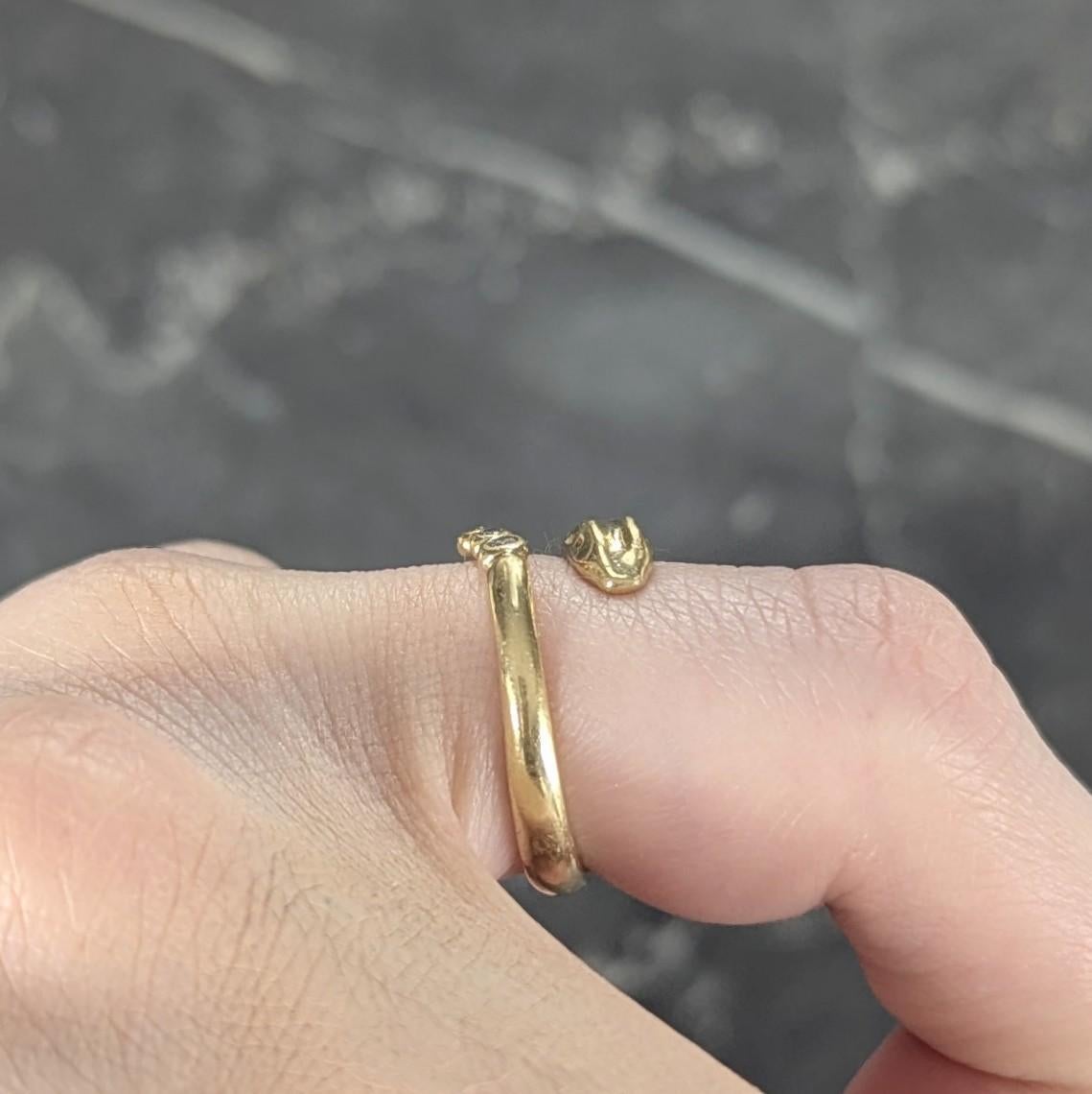 Elsa Peretti Tiffany & Co. Diamant 18 Karat Gelbgold Schlangen- Bypass-Ring mit Diamant 6