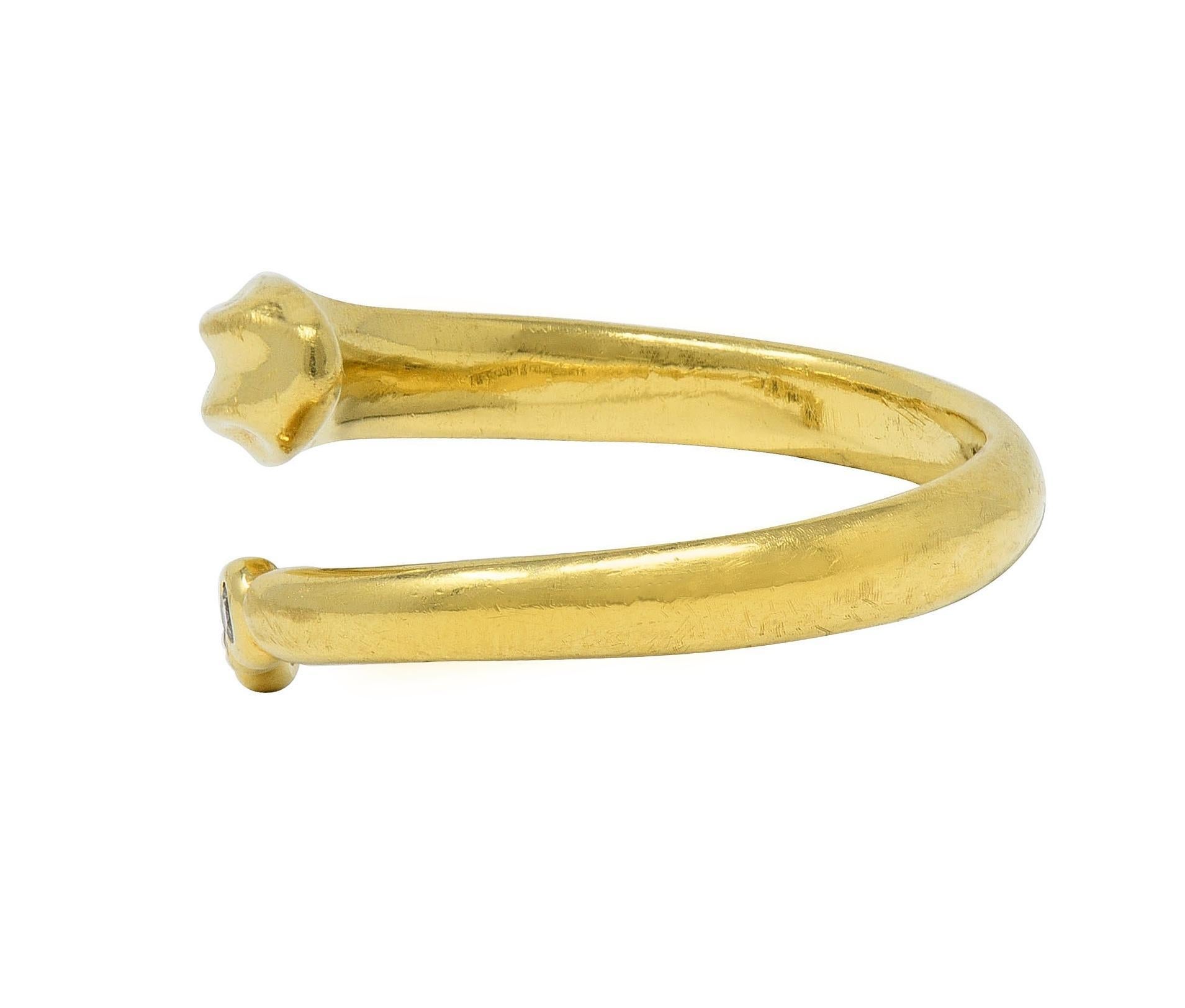 Elsa Peretti Tiffany & Co. Diamant 18 Karat Gelbgold Schlangen- Bypass-Ring mit Diamant 1
