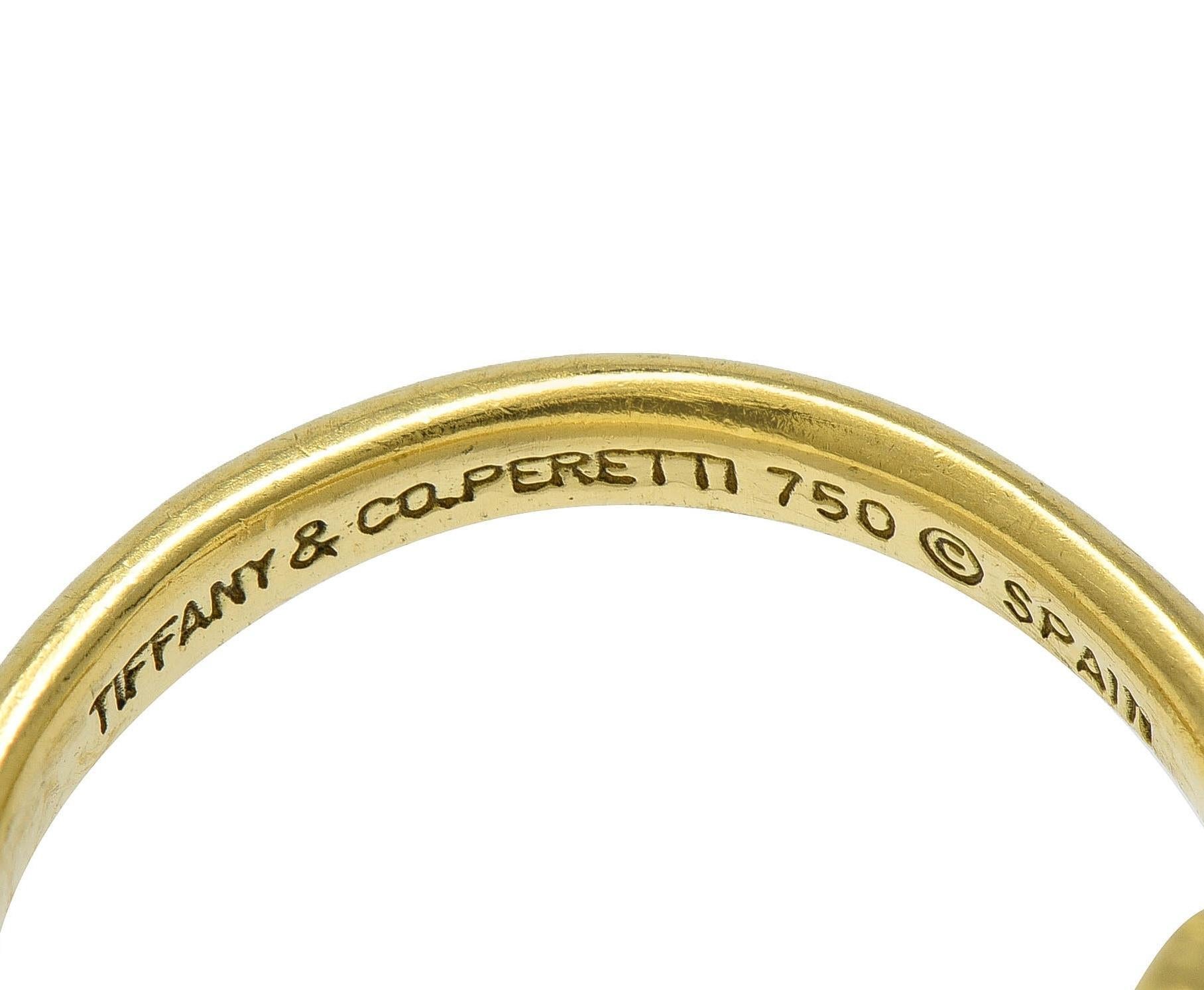 Elsa Peretti Tiffany & Co. Diamant 18 Karat Gelbgold Schlangen- Bypass-Ring mit Diamant 2