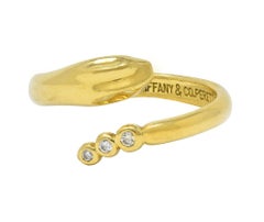 Elsa Peretti Tiffany & Co. Diamant 18 Karat Gelbgold Schlangen- Bypass-Ring mit Diamant