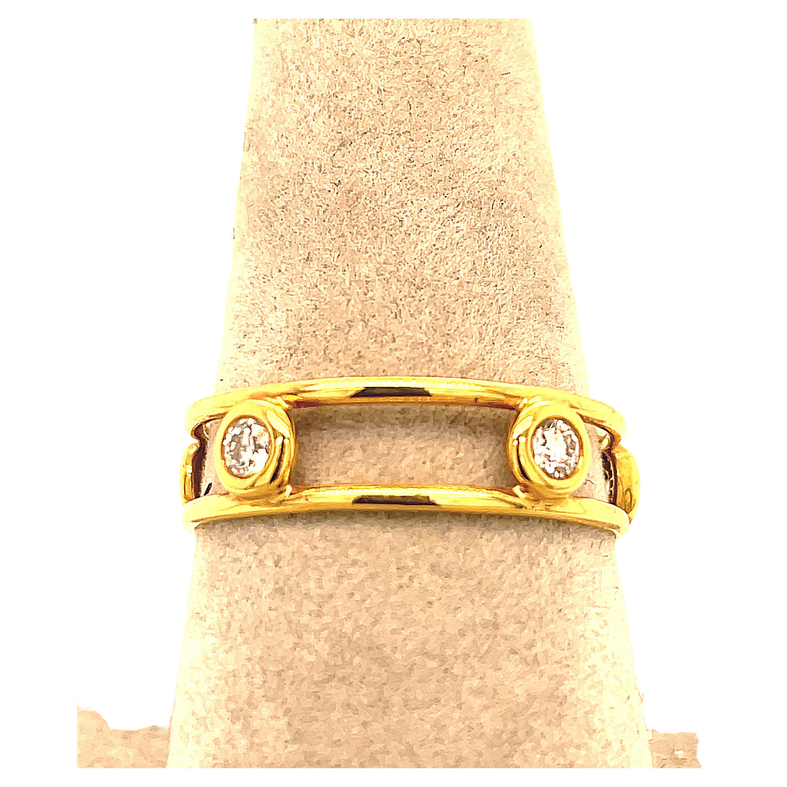Elsa Peretti Tiffany & Co. Diamond Gold Ring For Sale