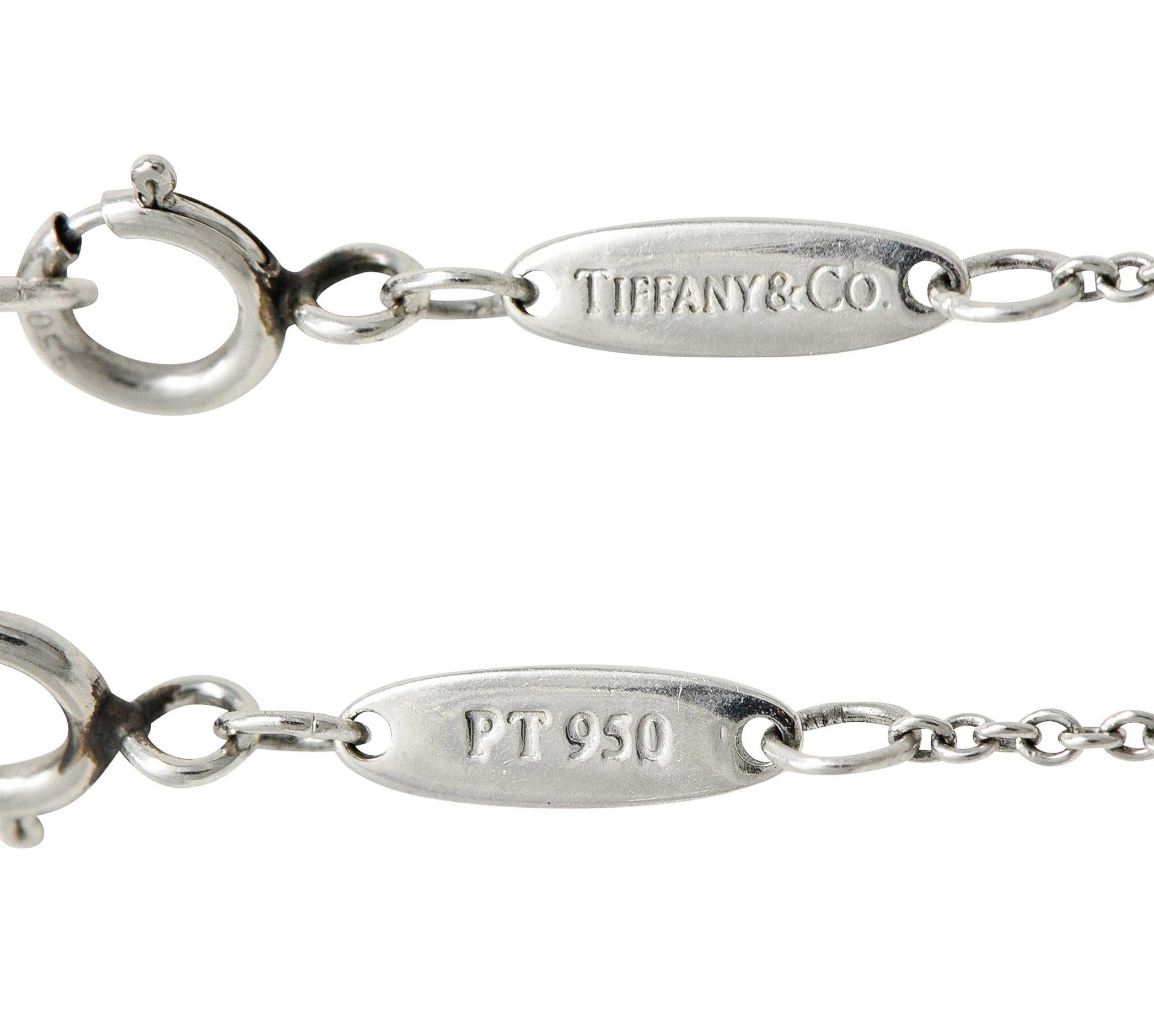 Elsa Peretti Tiffany & Co. Diamond Platinum Open Heart Pendant Necklace 1