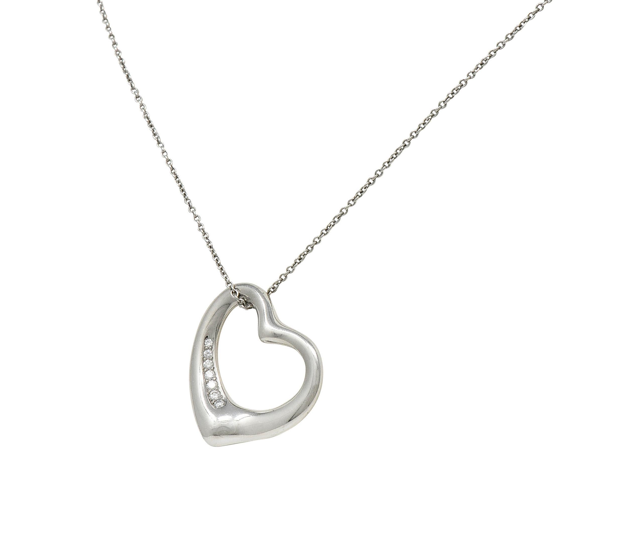 tiffany open heart diamond necklace