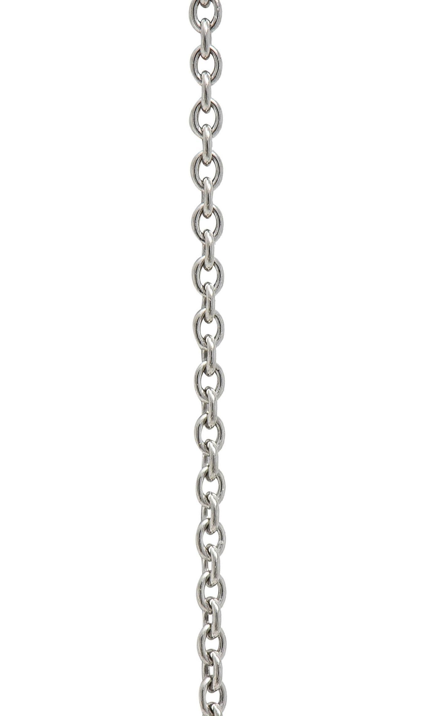 Elsa Peretti Tiffany & Co. Diamond Platinum 22MM Open Heart Pendant Necklace For Sale 6