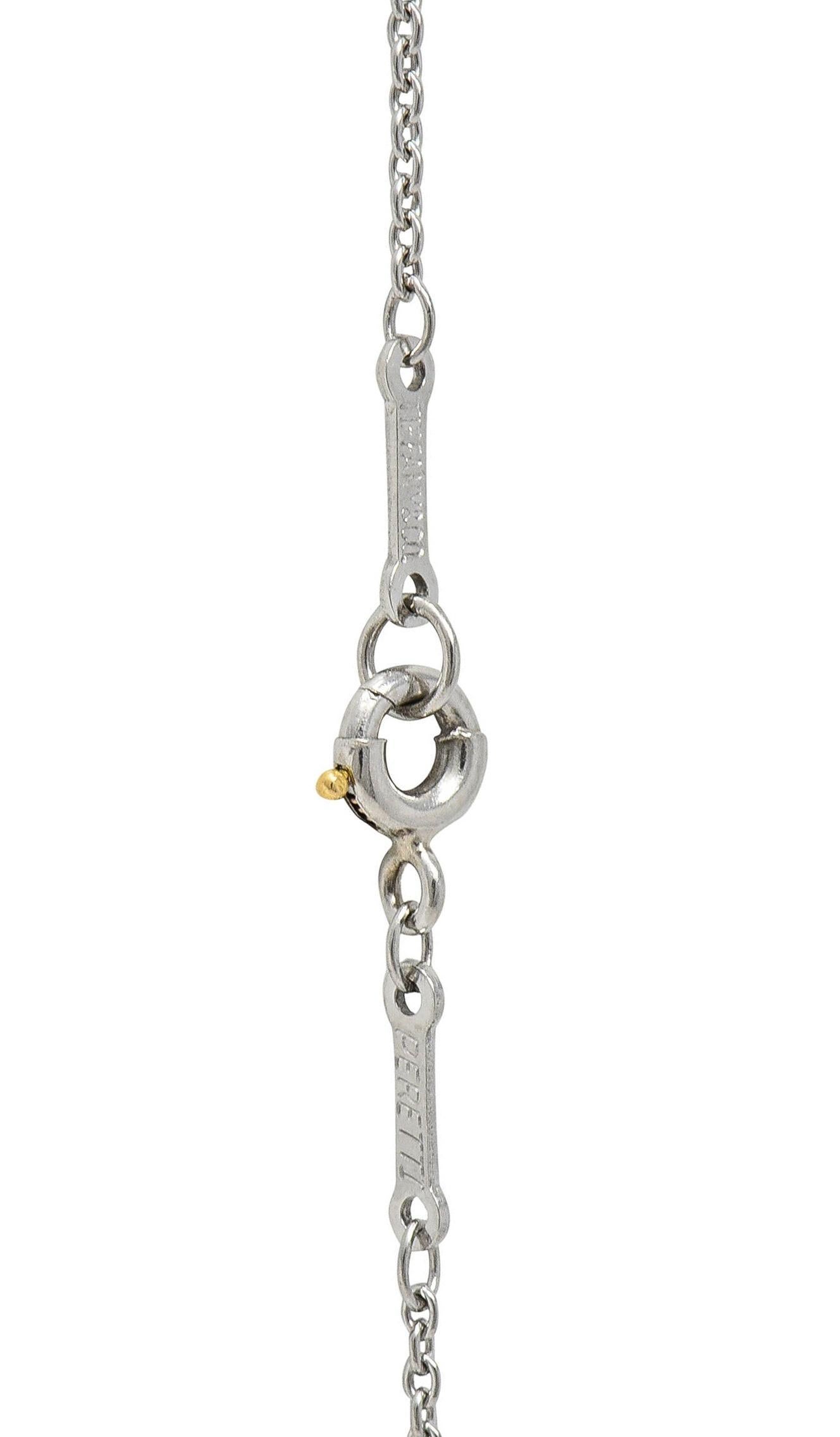 Elsa Peretti Tiffany & Co. Diamond Platinum 22MM Open Heart Pendant Necklace For Sale 7