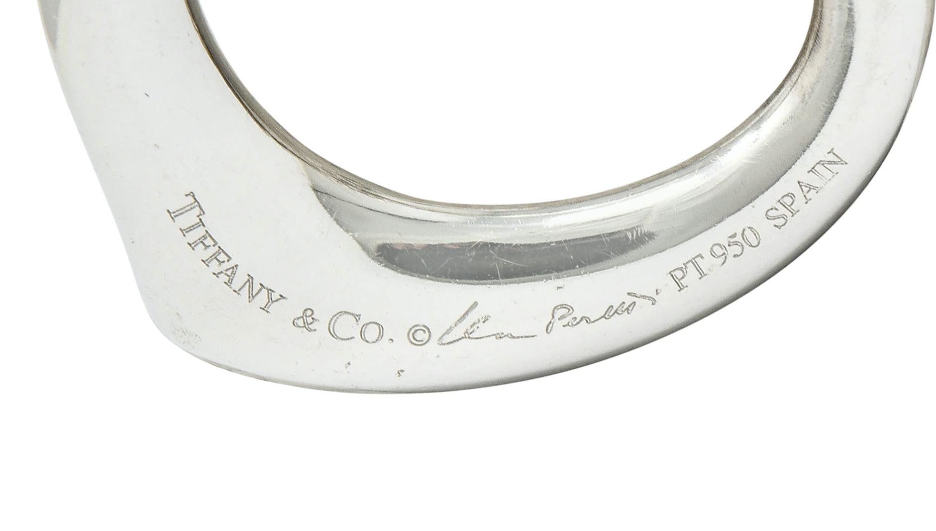 Elsa Peretti Tiffany & Co. Diamond Platinum Open Heart Pendant Necklace 1