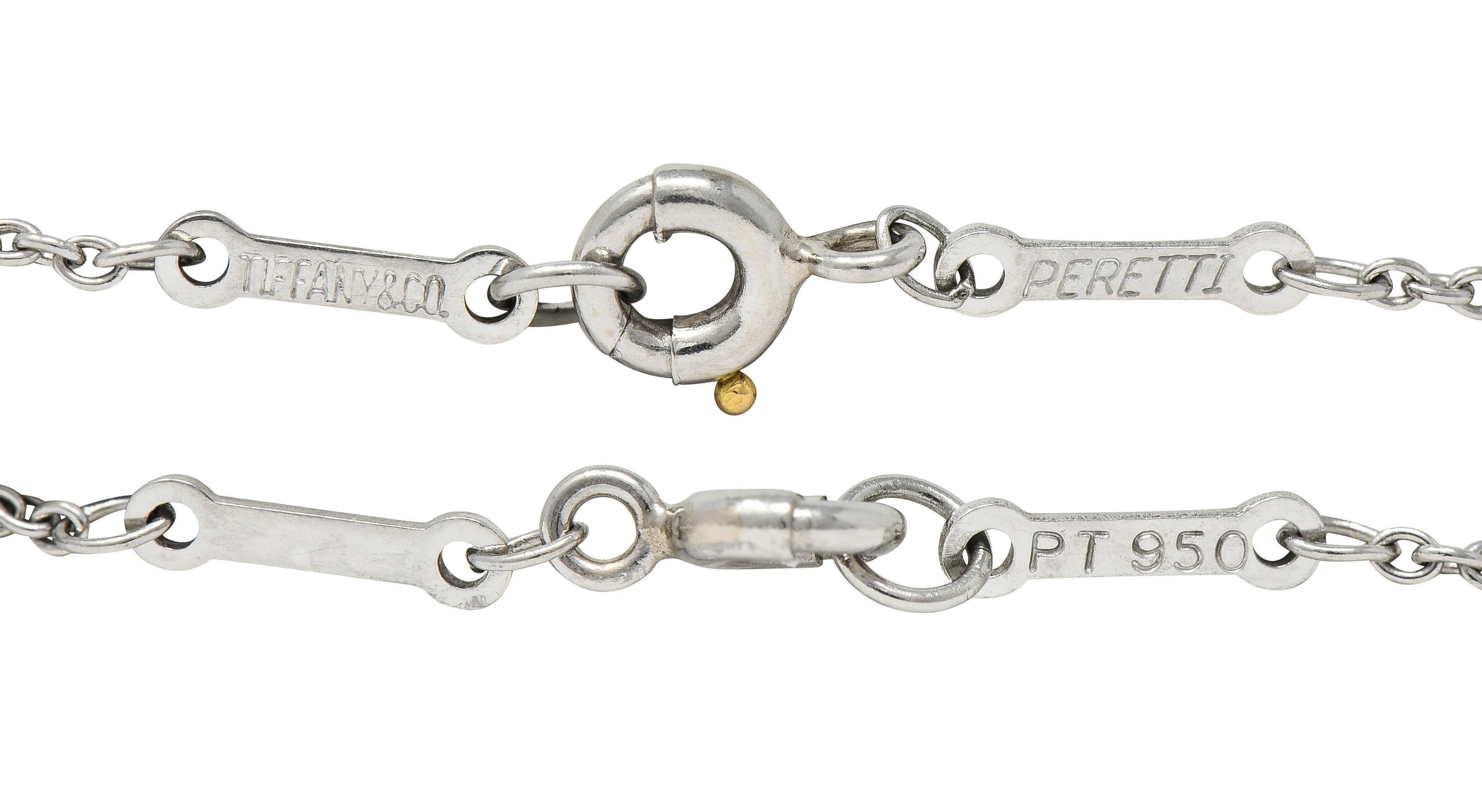 Elsa Peretti Tiffany & Co. Diamond Platinum 22MM Open Heart Pendant Necklace For Sale 5
