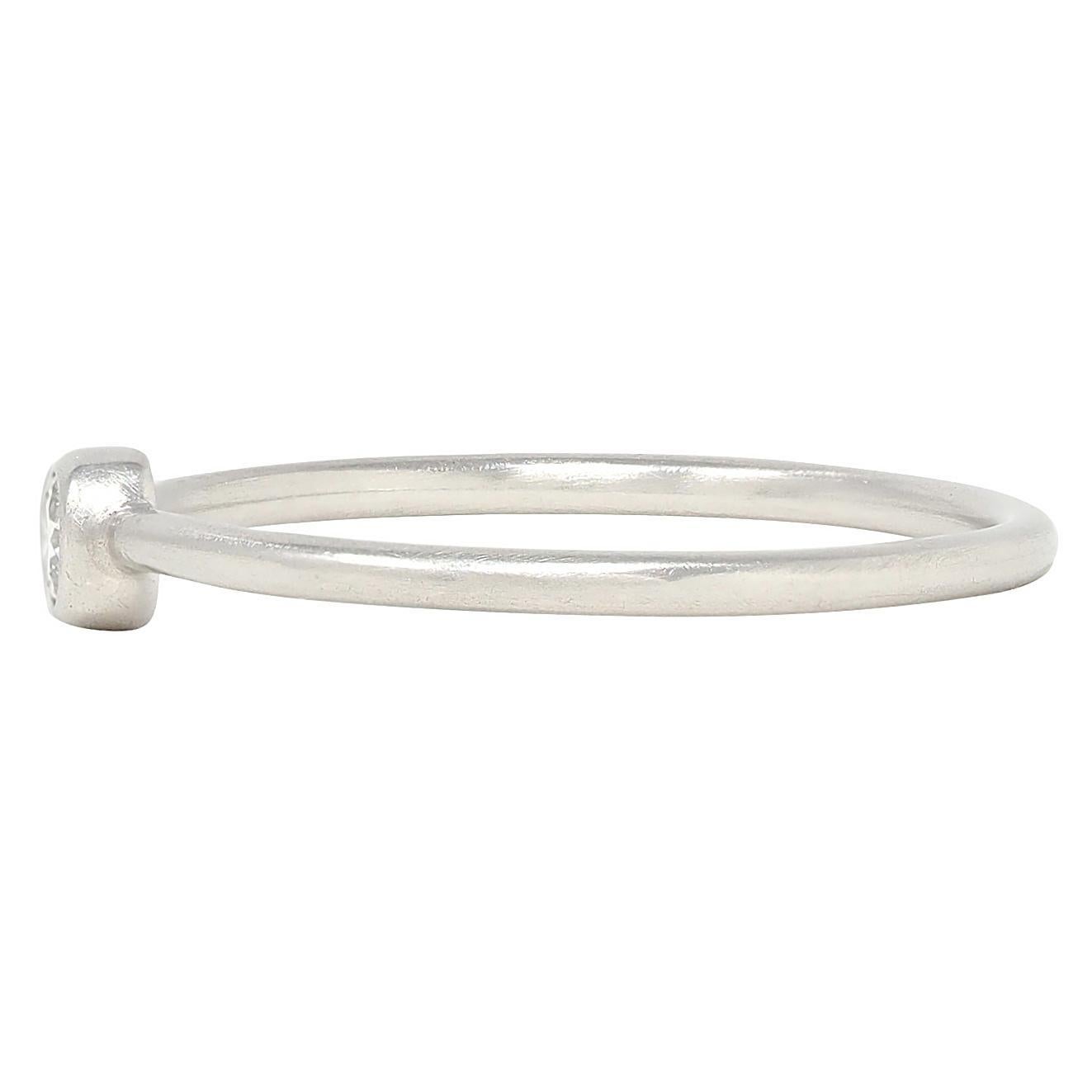 Elsa Peretti for Tiffany & Co. Anello di fidanzamento solitario con castone in platino e diamante In condizioni ottime in vendita a Philadelphia, PA