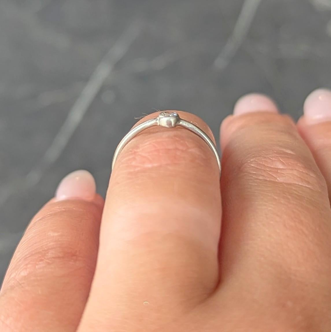Elsa Peretti for Tiffany & Co. Anello di fidanzamento solitario con castone in platino e diamante in vendita 2