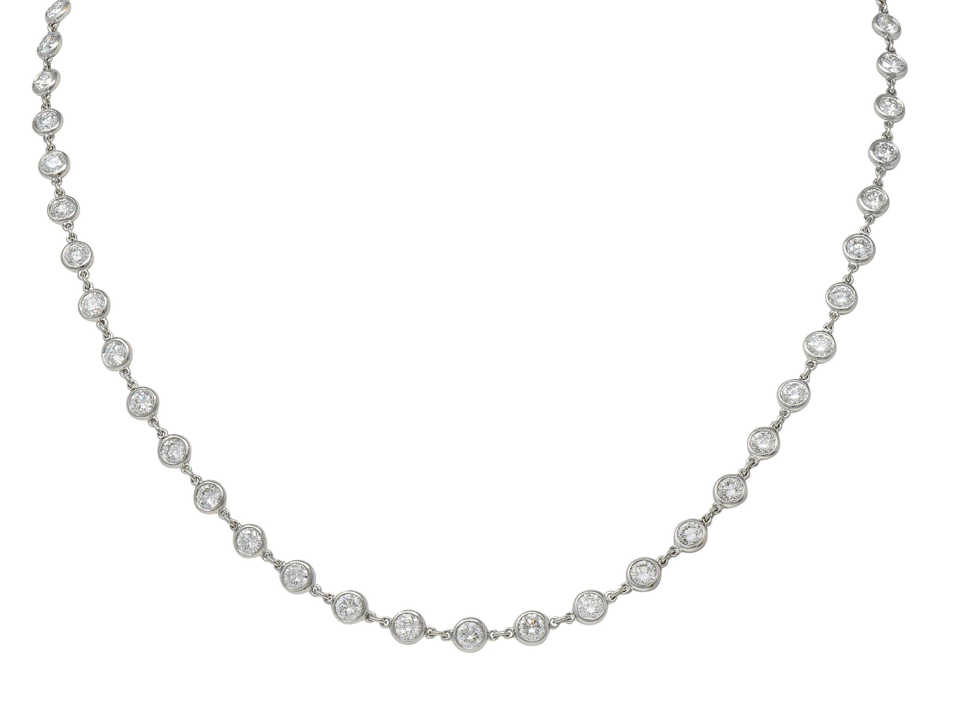 Elsa Peretti for Tiffany & Co. Collana di diamanti in platino con diamanti per ogni metro di distanza in vendita 4