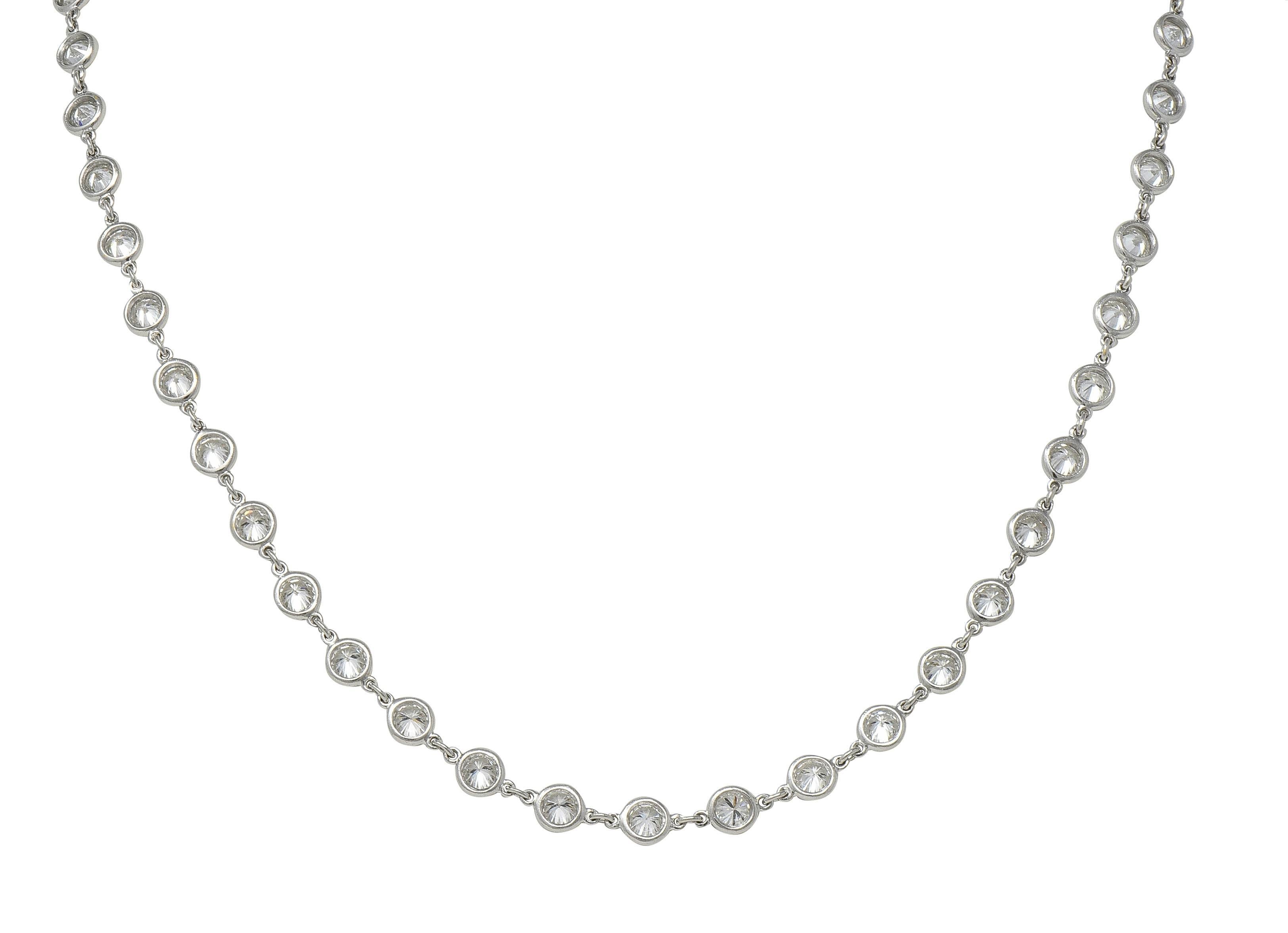 Elsa Peretti for Tiffany & Co. Collana di diamanti in platino con diamanti per ogni metro di distanza In condizioni ottime in vendita a Philadelphia, PA