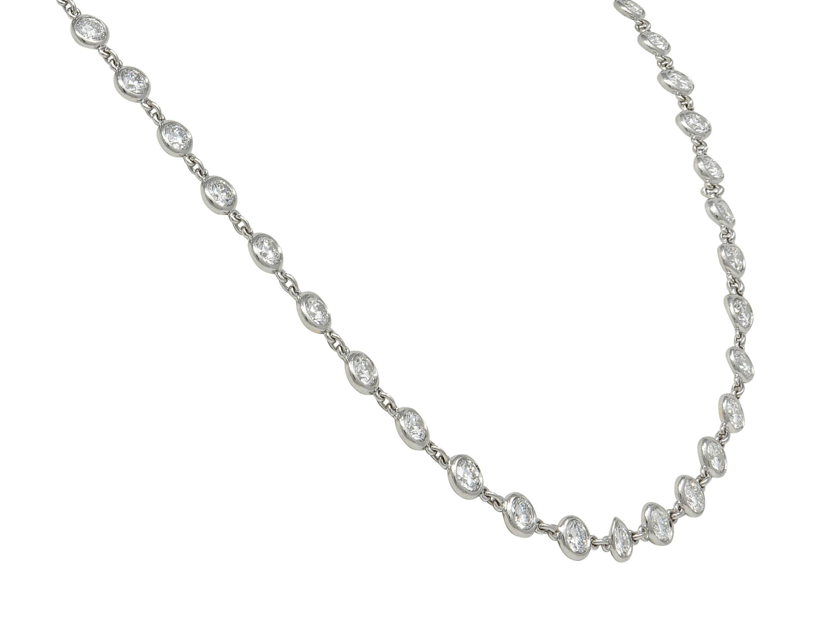 Donna Elsa Peretti for Tiffany & Co. Collana di diamanti in platino con diamanti per ogni metro di distanza in vendita
