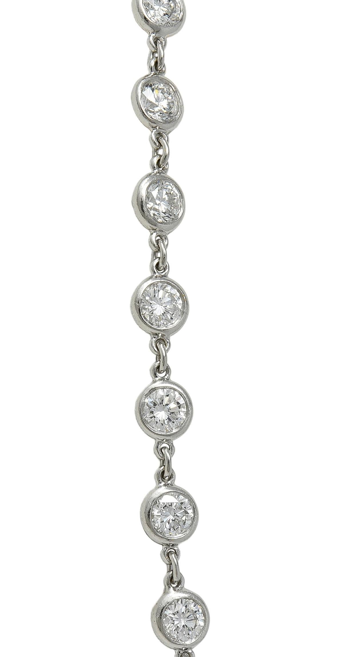 Elsa Peretti for Tiffany & Co. Collana di diamanti in platino con diamanti per ogni metro di distanza in vendita 2