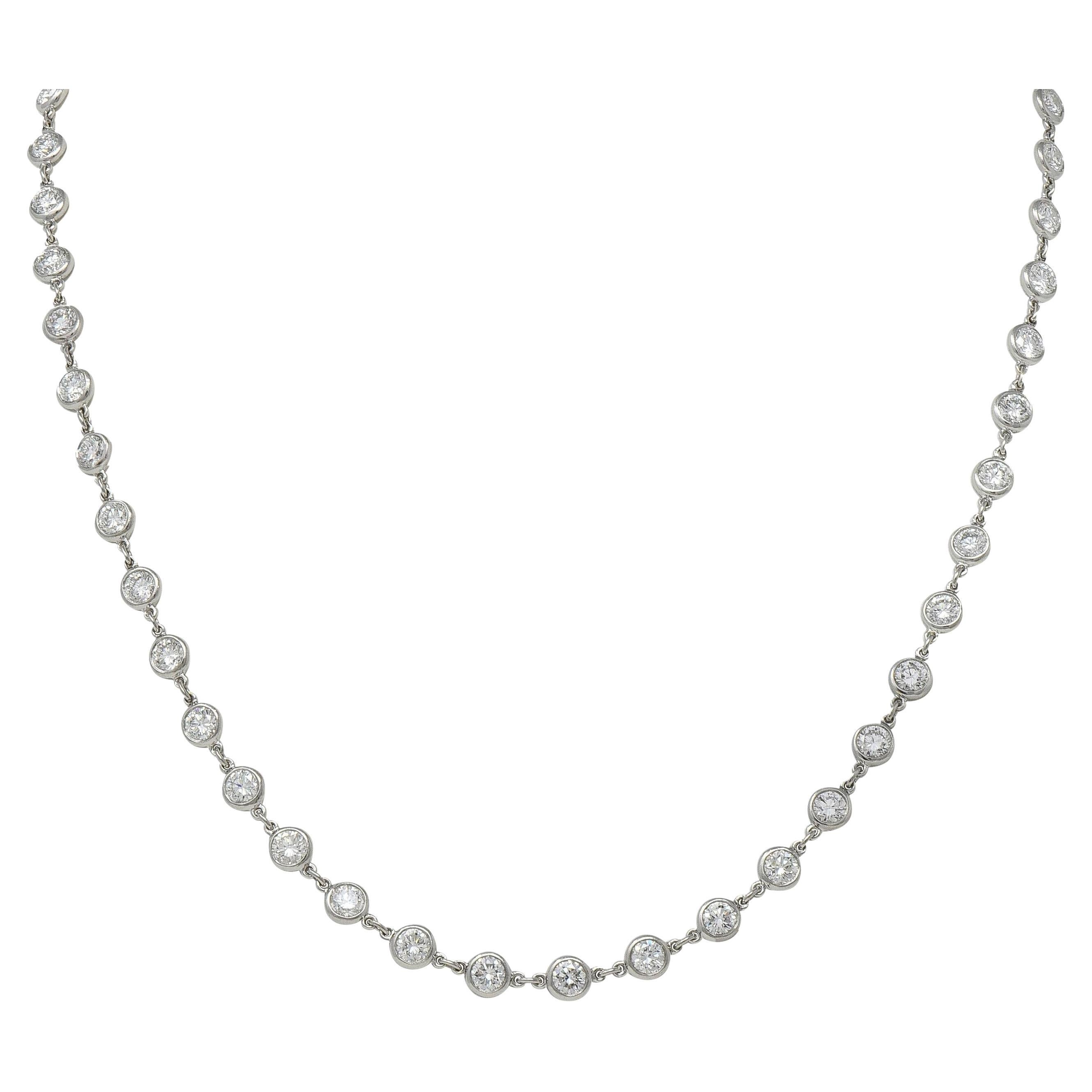 Elsa Peretti for Tiffany & Co. Collana di diamanti in platino con diamanti per ogni metro di distanza in vendita