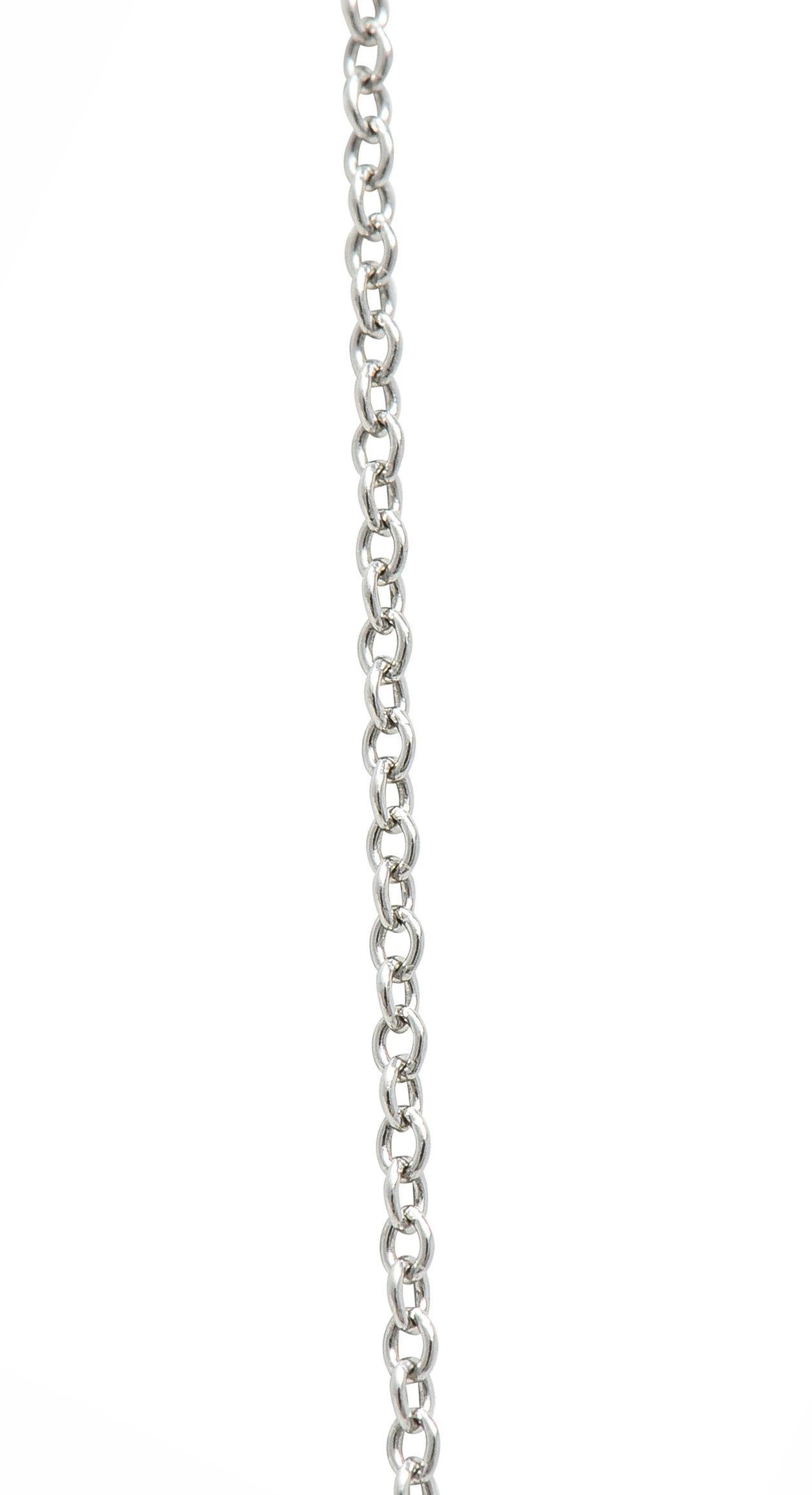 Elsa Peretti Tiffany & Co. Diamond Platinum Open Heart Pendant Necklace For Sale 5