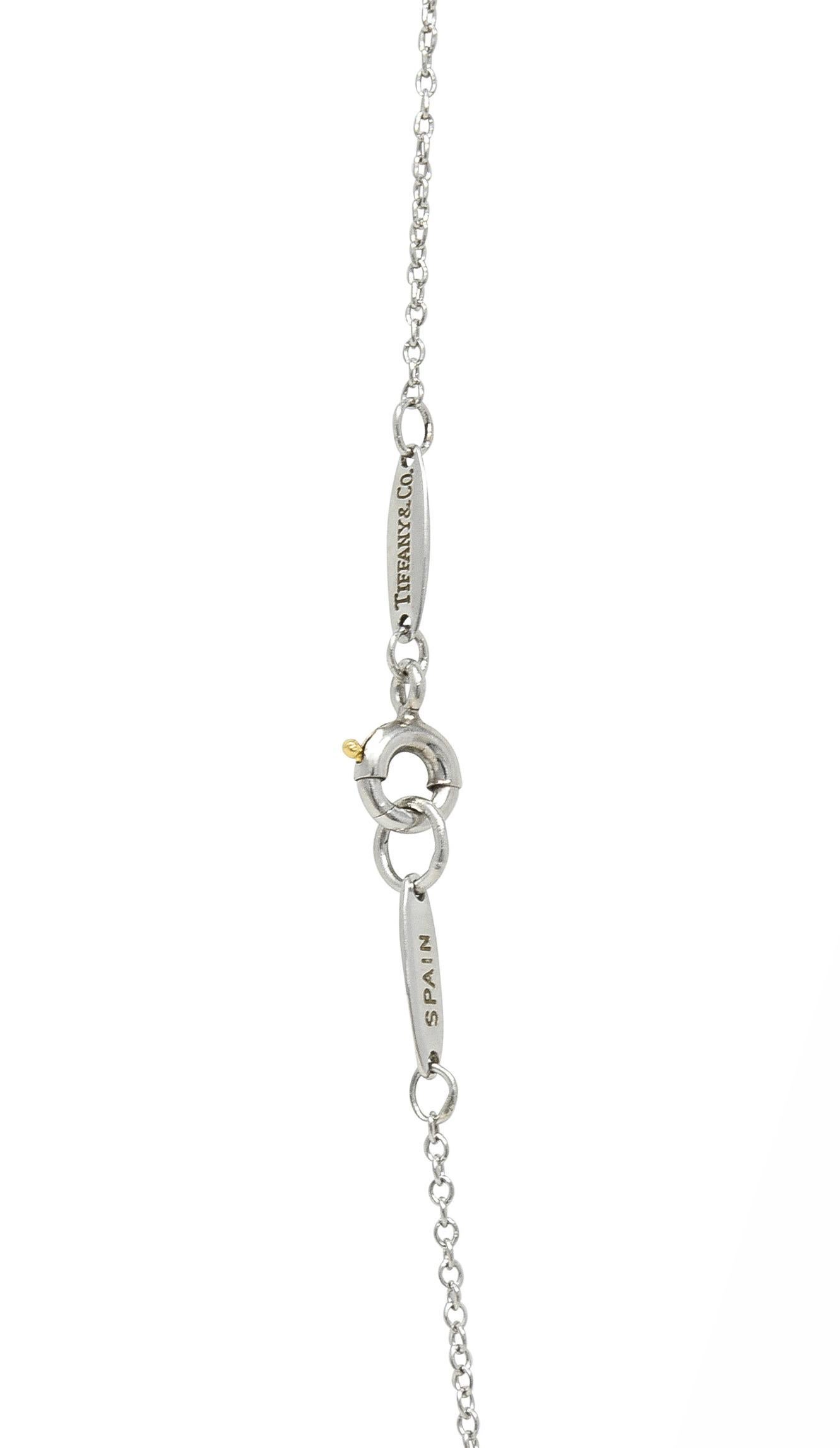 Elsa Peretti Tiffany & Co. Diamond Platinum Open Heart Pendant Necklace For Sale 6