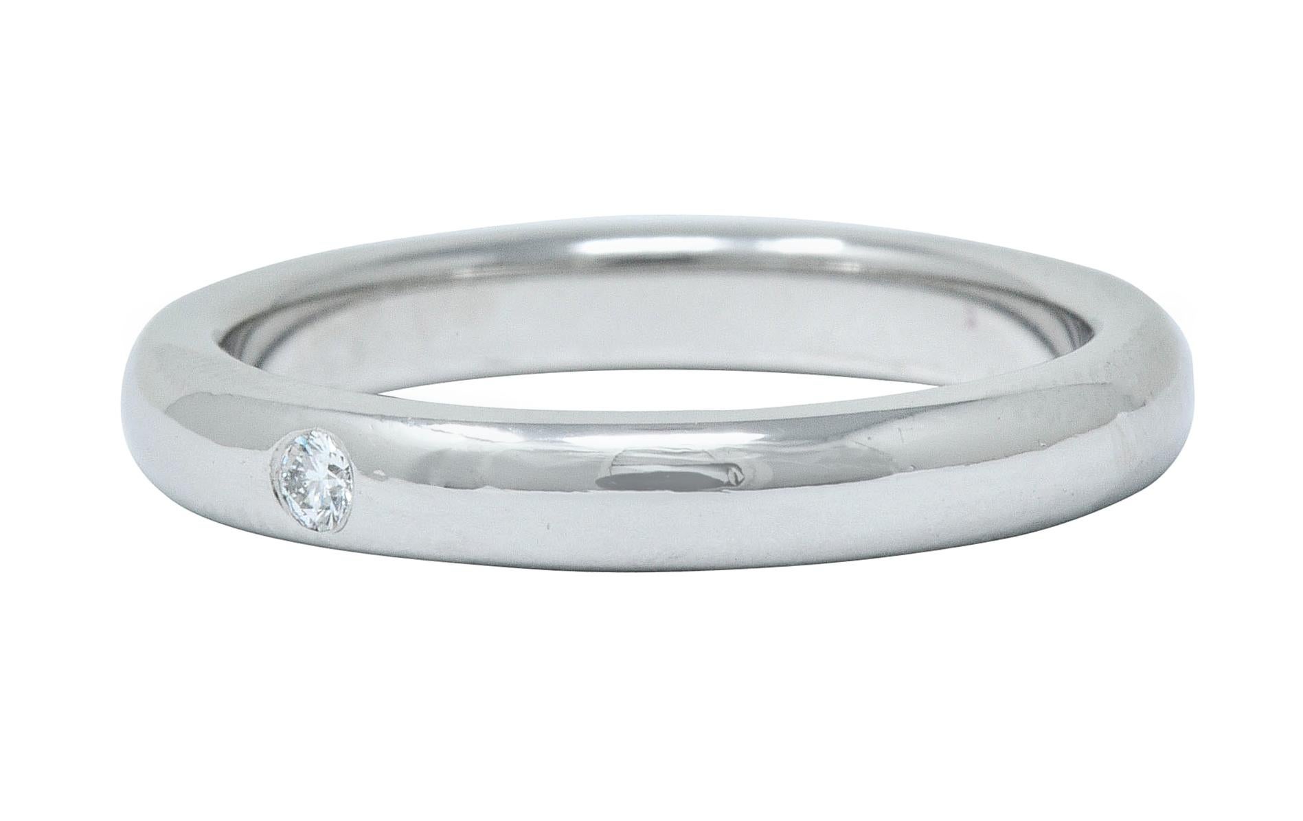 Contemporary Elsa Peretti Tiffany & Co. Diamond Platinum Stacking Band Ring