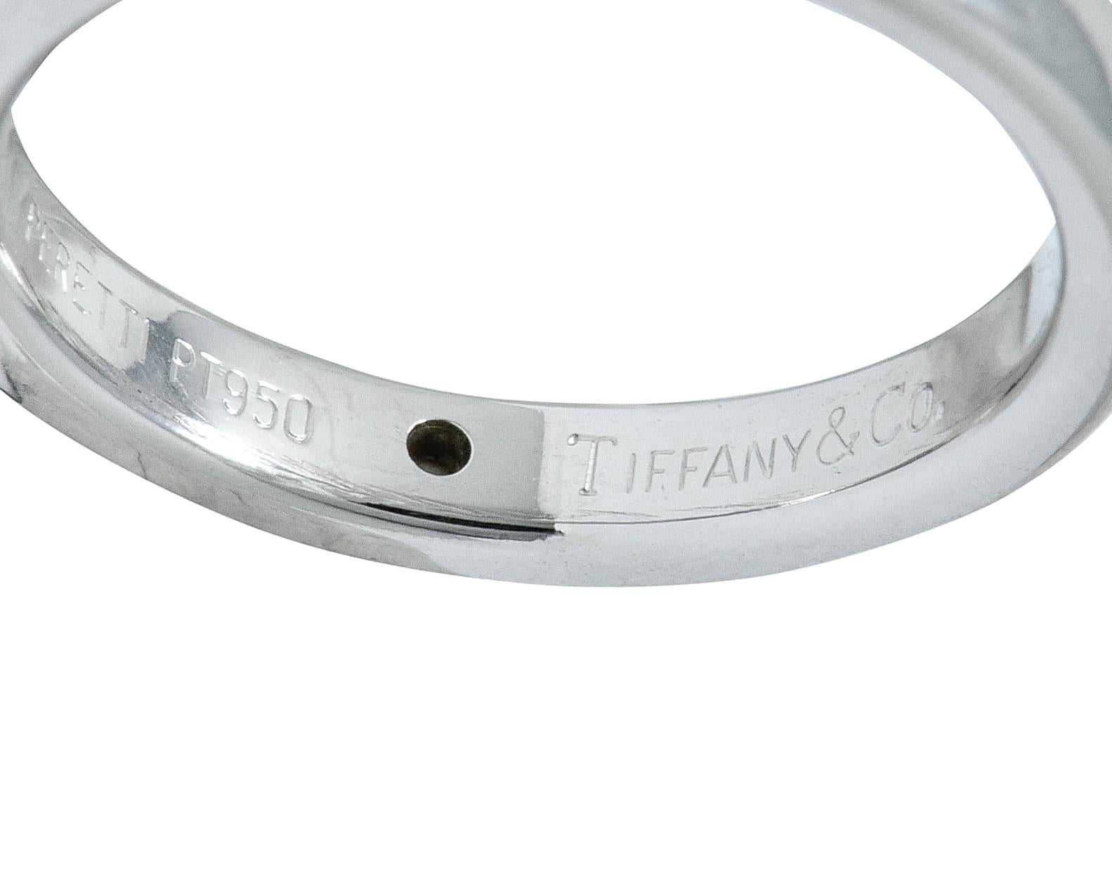 Brilliant Cut Elsa Peretti Tiffany & Co. Diamond Platinum Stacking Band Ring